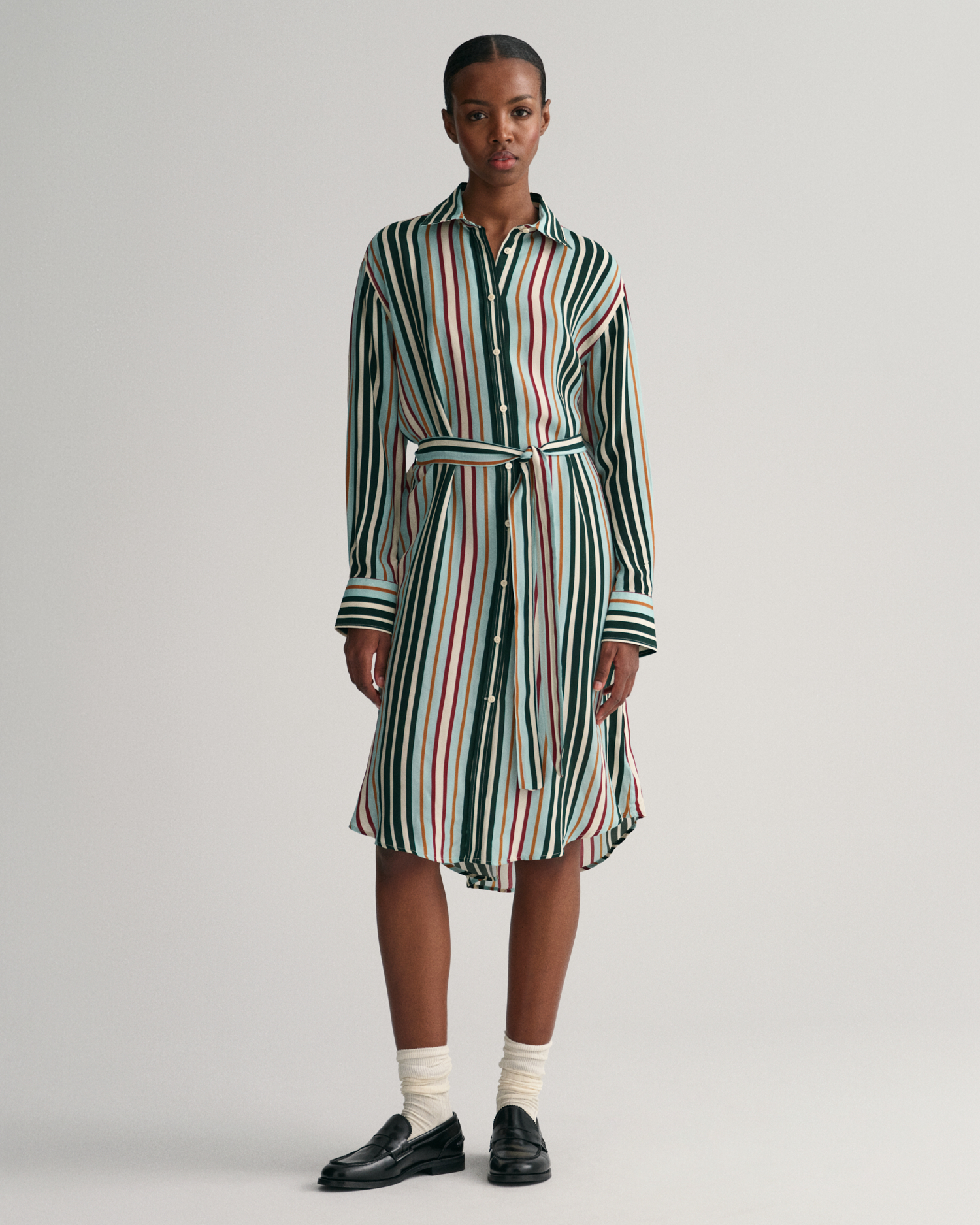 GANT Women Relaxed Fit Multi Striped Shirt Dress (46) product