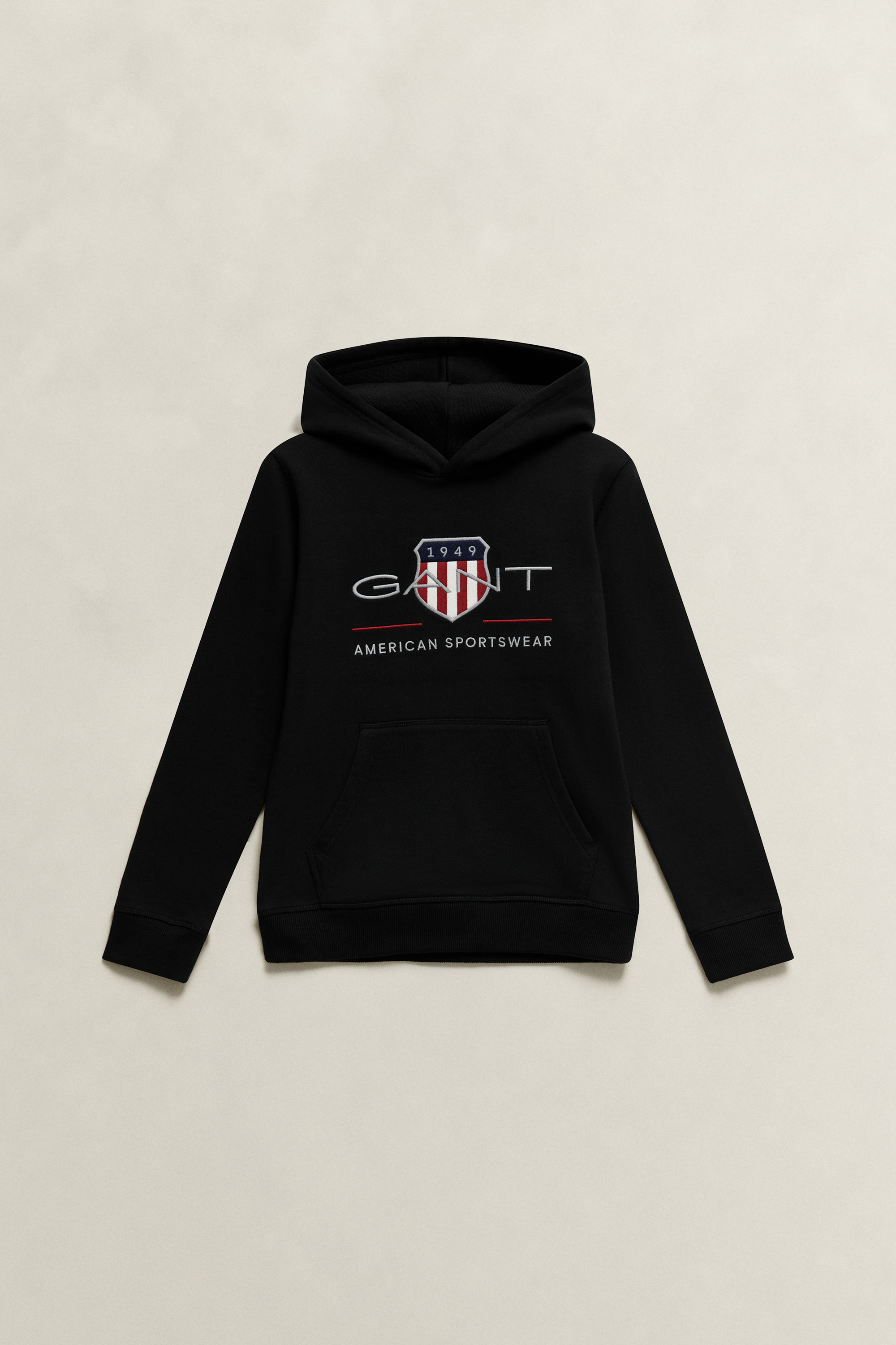 Gant Unisex Black Teens Archive Shield Hoodie (122/128)