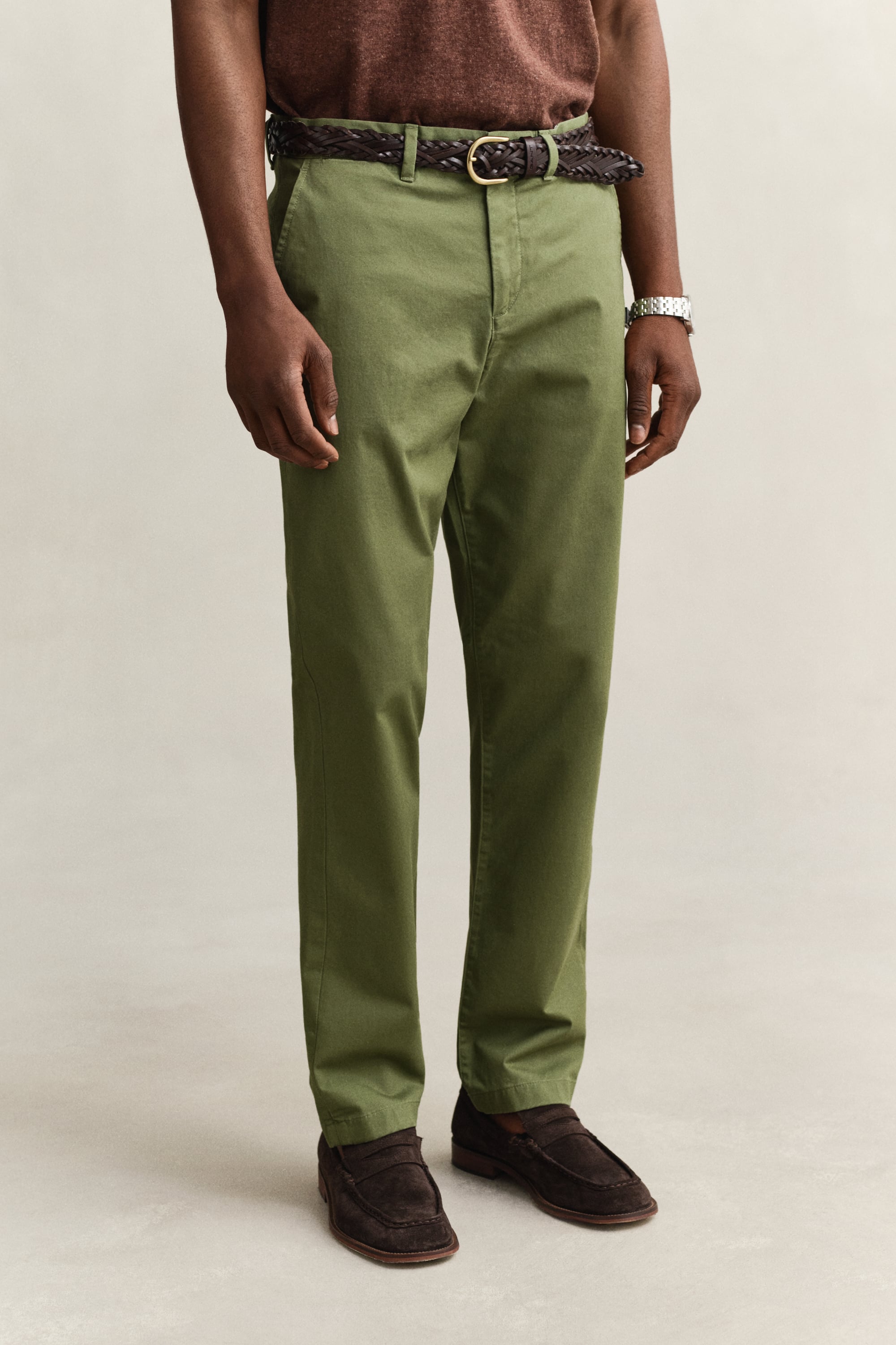 Gant Men's Dry Herb Green Regular Fit Classic Chinos (38/34)
