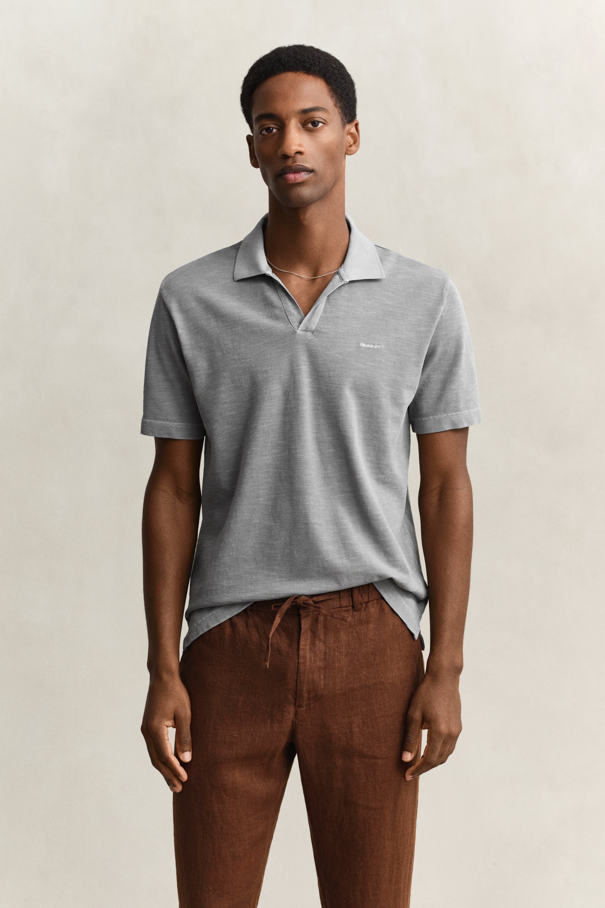 Gant Men's Ceramic Grey Washed Polo Shirt (Xxl)