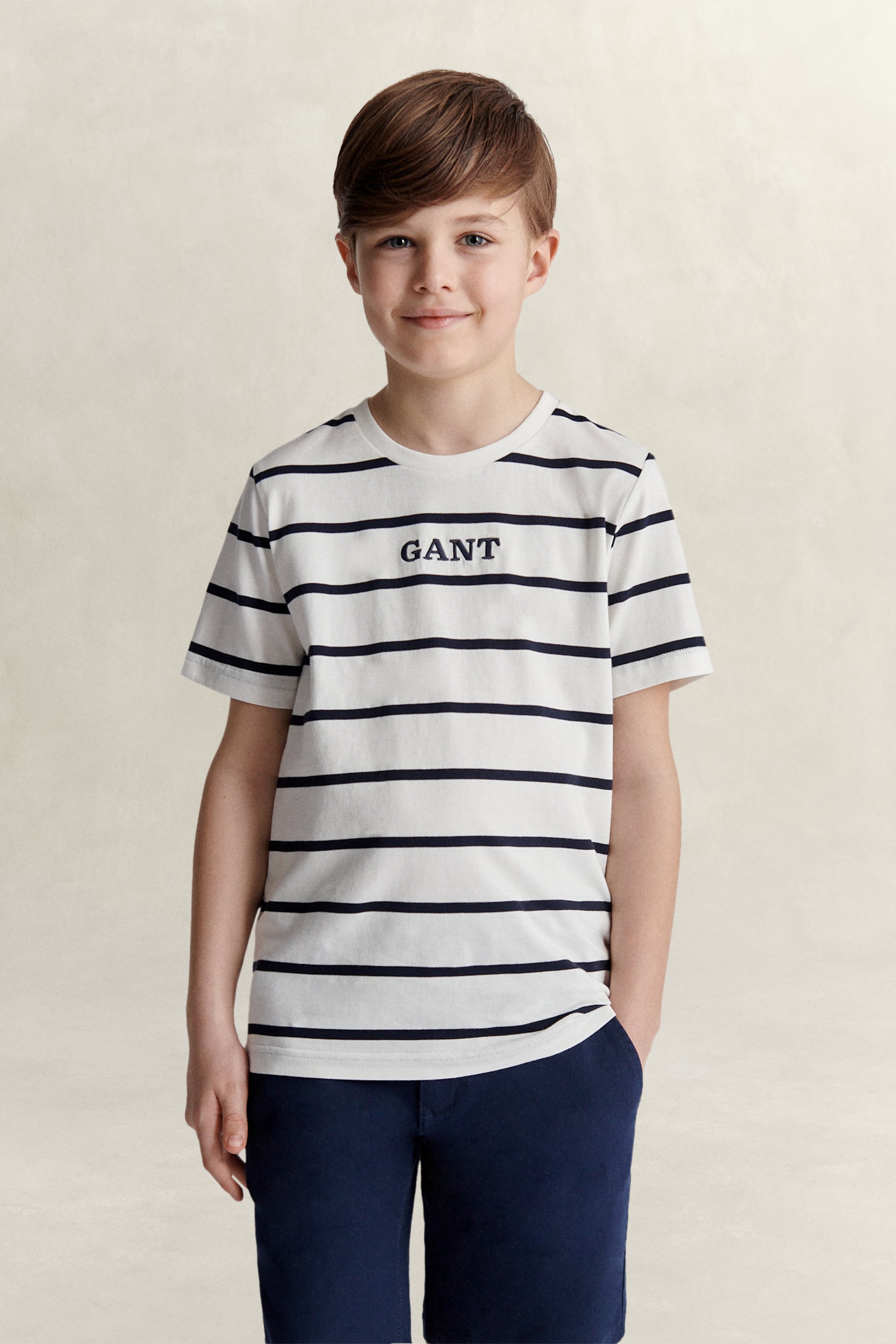Gant Men's White Teens Teen Boys Striped T-Shirt (146)
