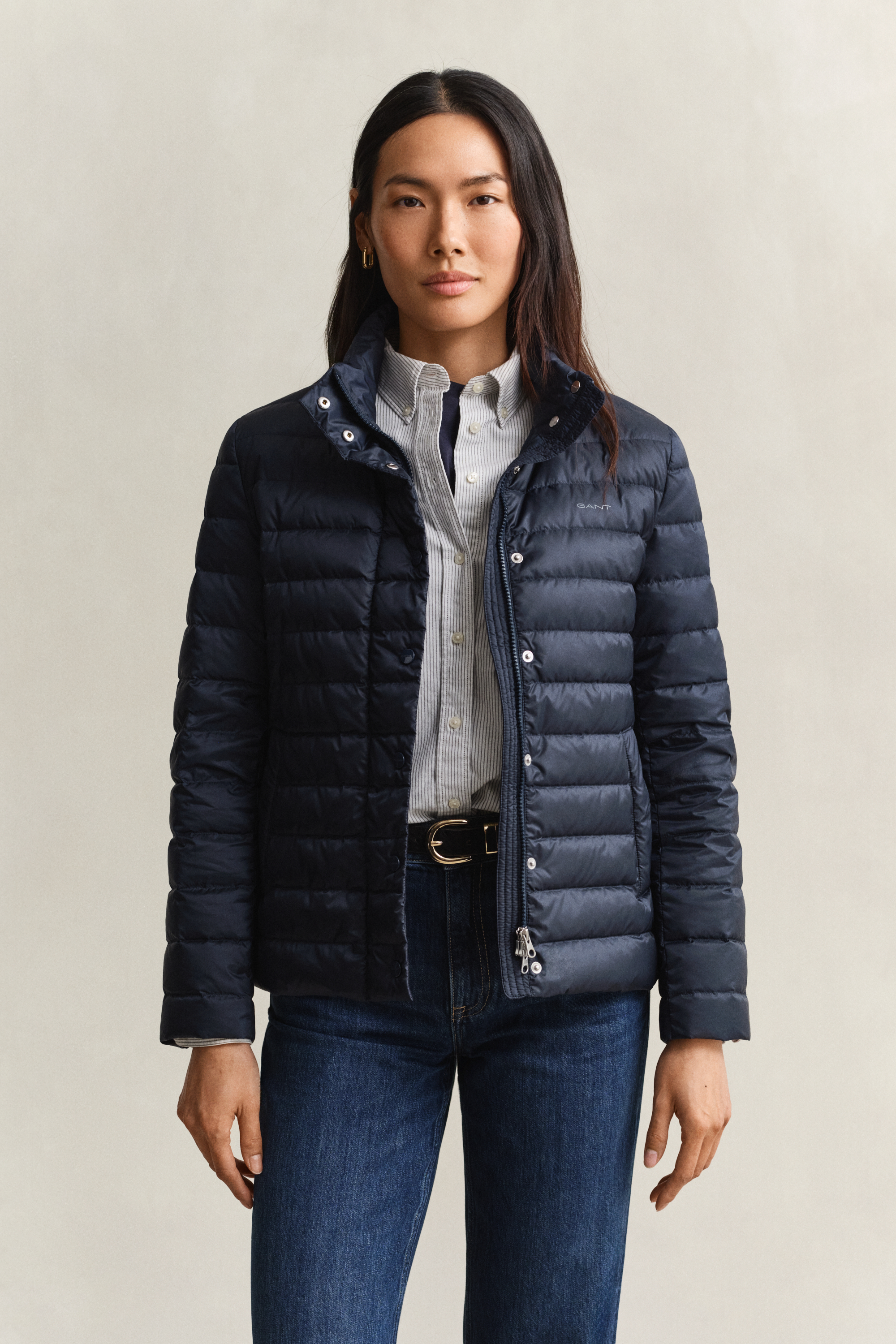 Gant Women's Navy Light Down Jacket (S) Evening Blue