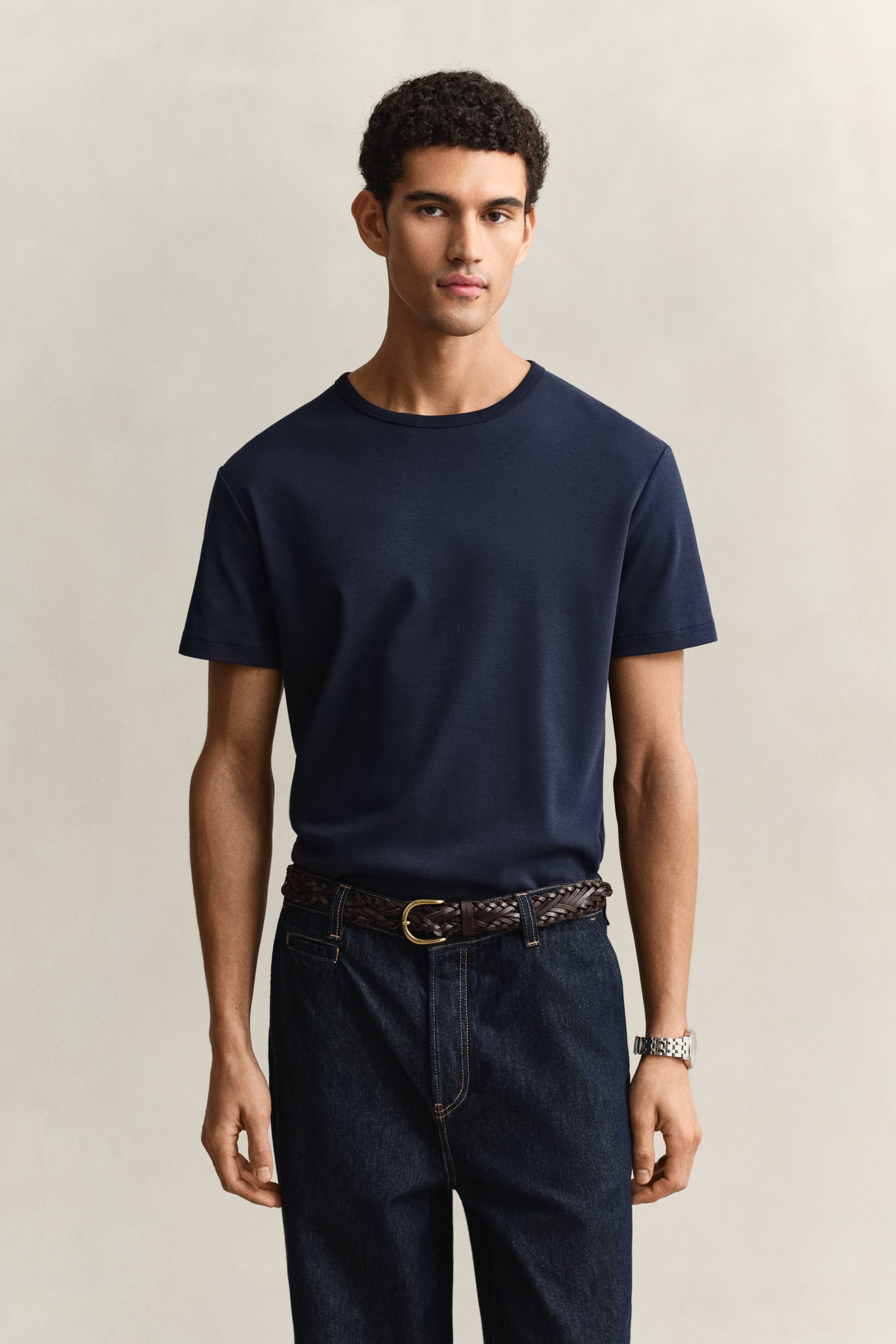 Gant Men's Navy Interlock T-Shirt (L) Evening Blue