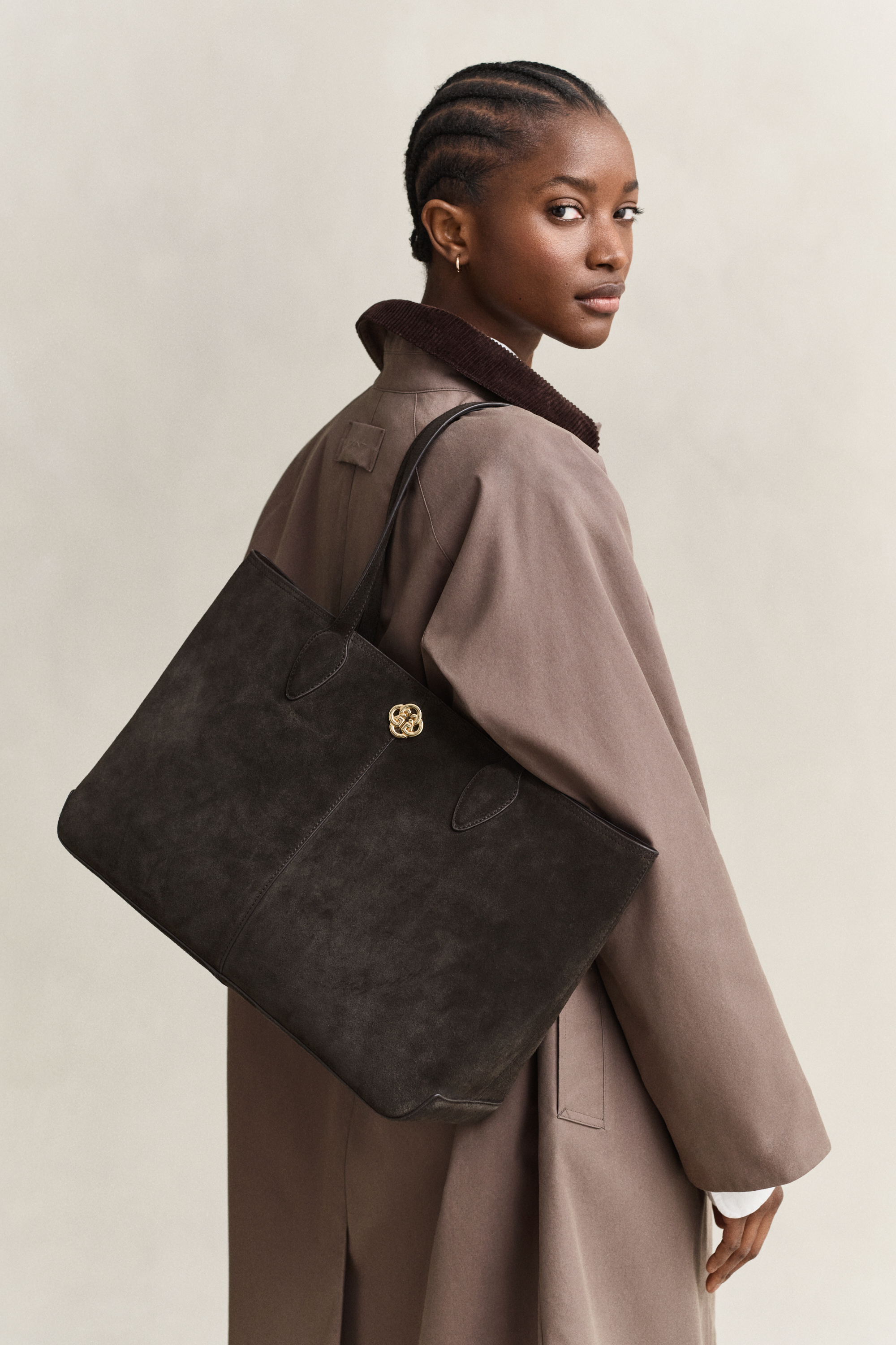 GANT Women Suede Tote Bag (ONE SIZE) DEEP BROWN