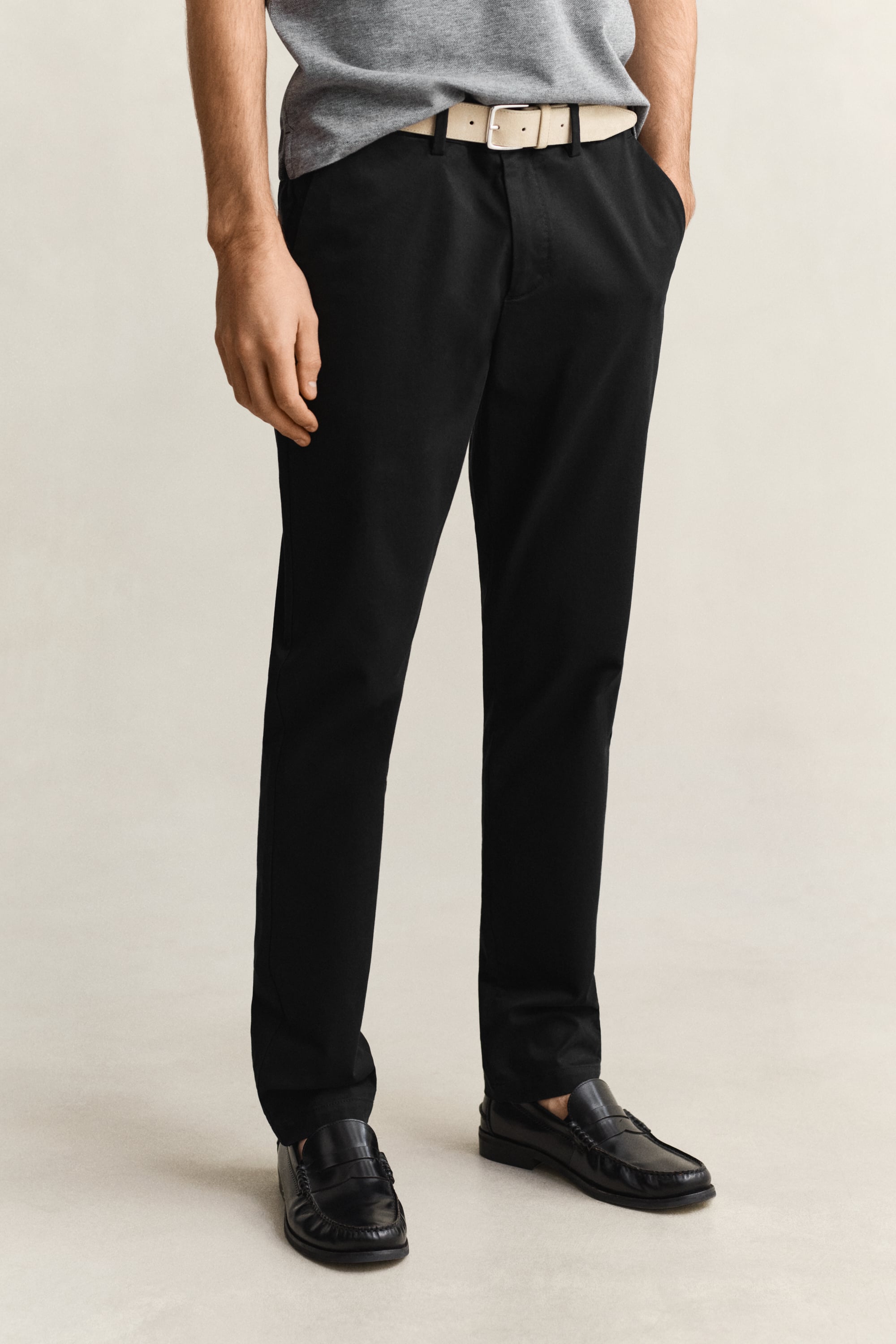 Gant Men's Black Slim Fit Smart Chinos (36/32)