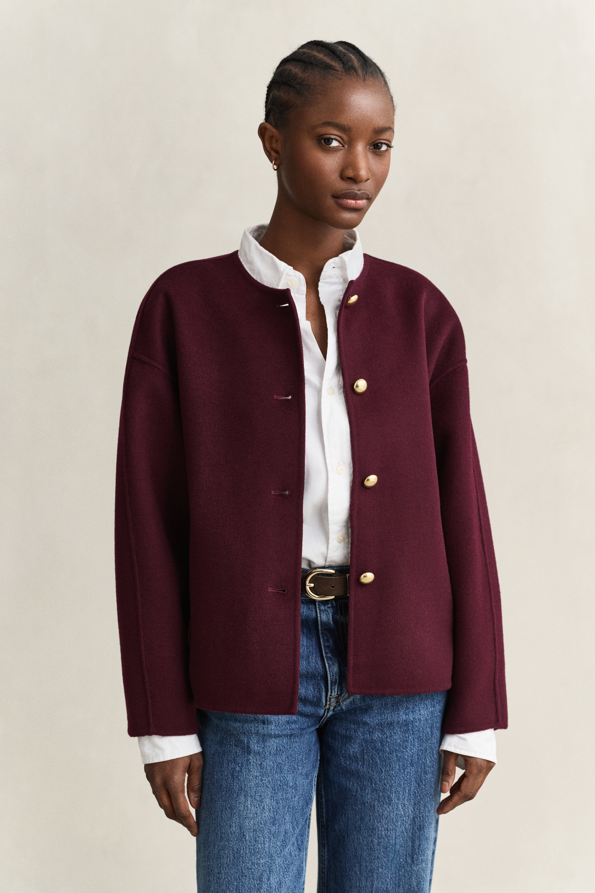 Gant Women's Darkened Wine Handstitched Jacket (Xxl)