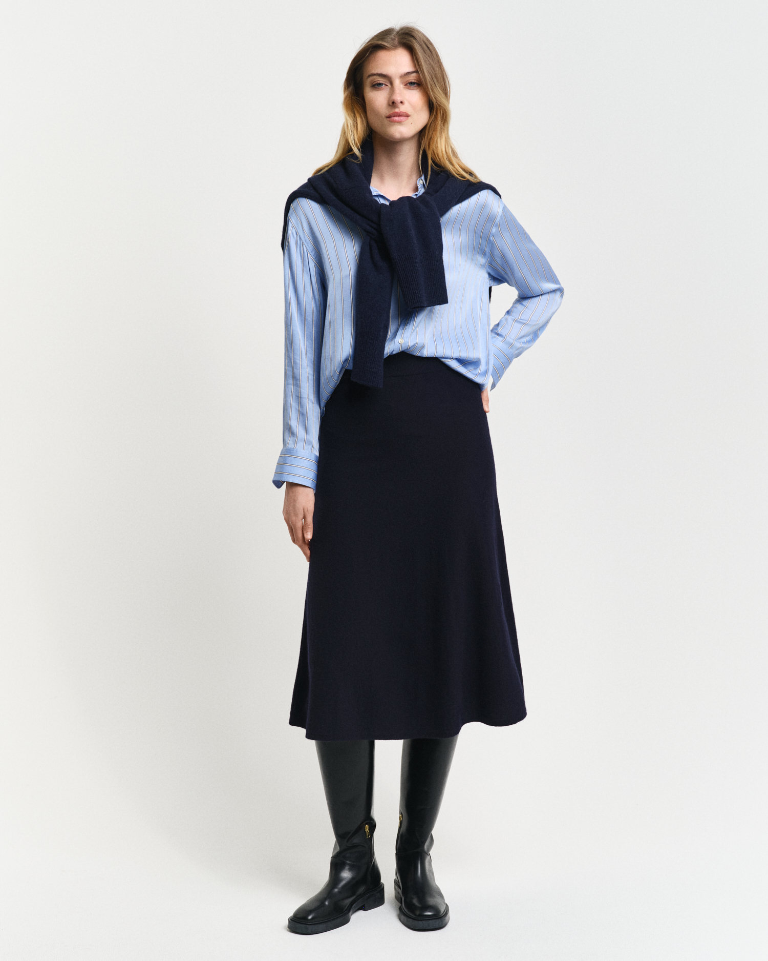 Gant Women's Blue Superfine Lambswool Skirt (S)