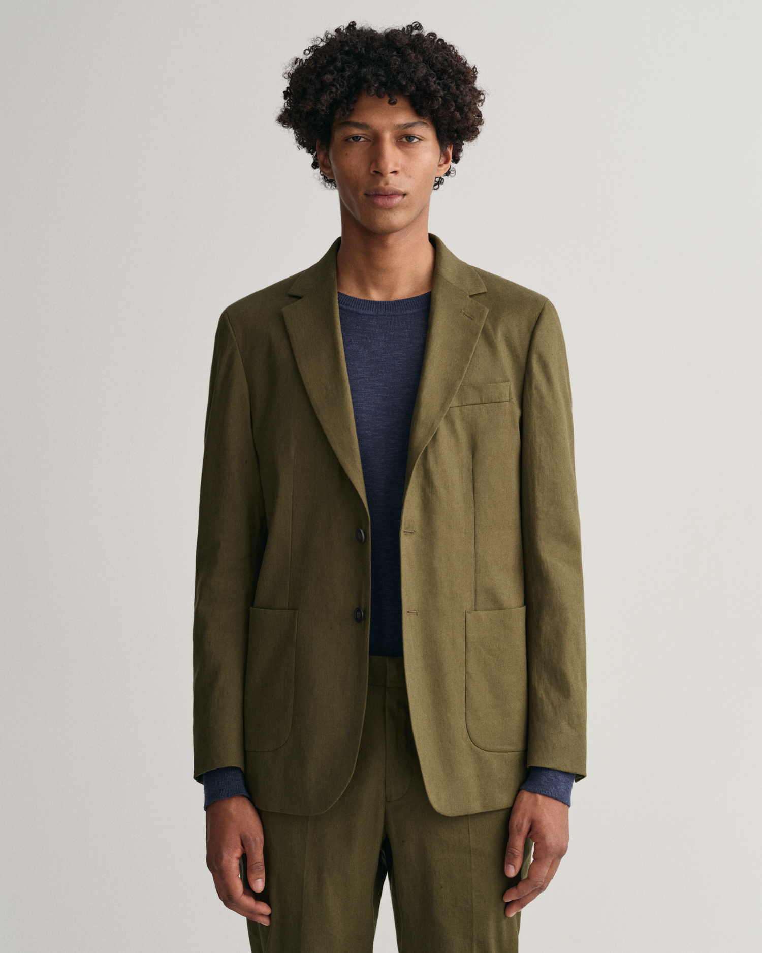 GANT Men Cotton Linen Suit Blazer (52) Green