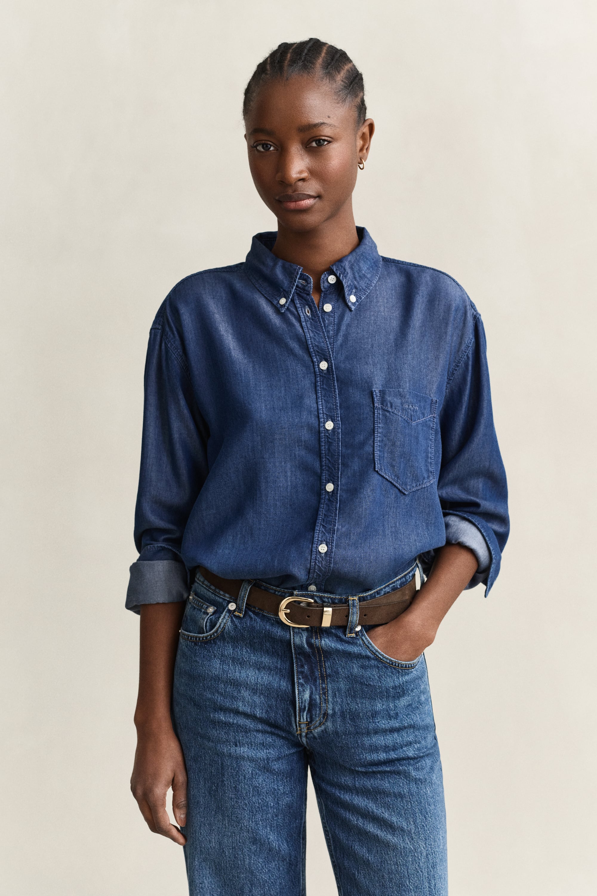 Gant Indigo Shirt In Purple