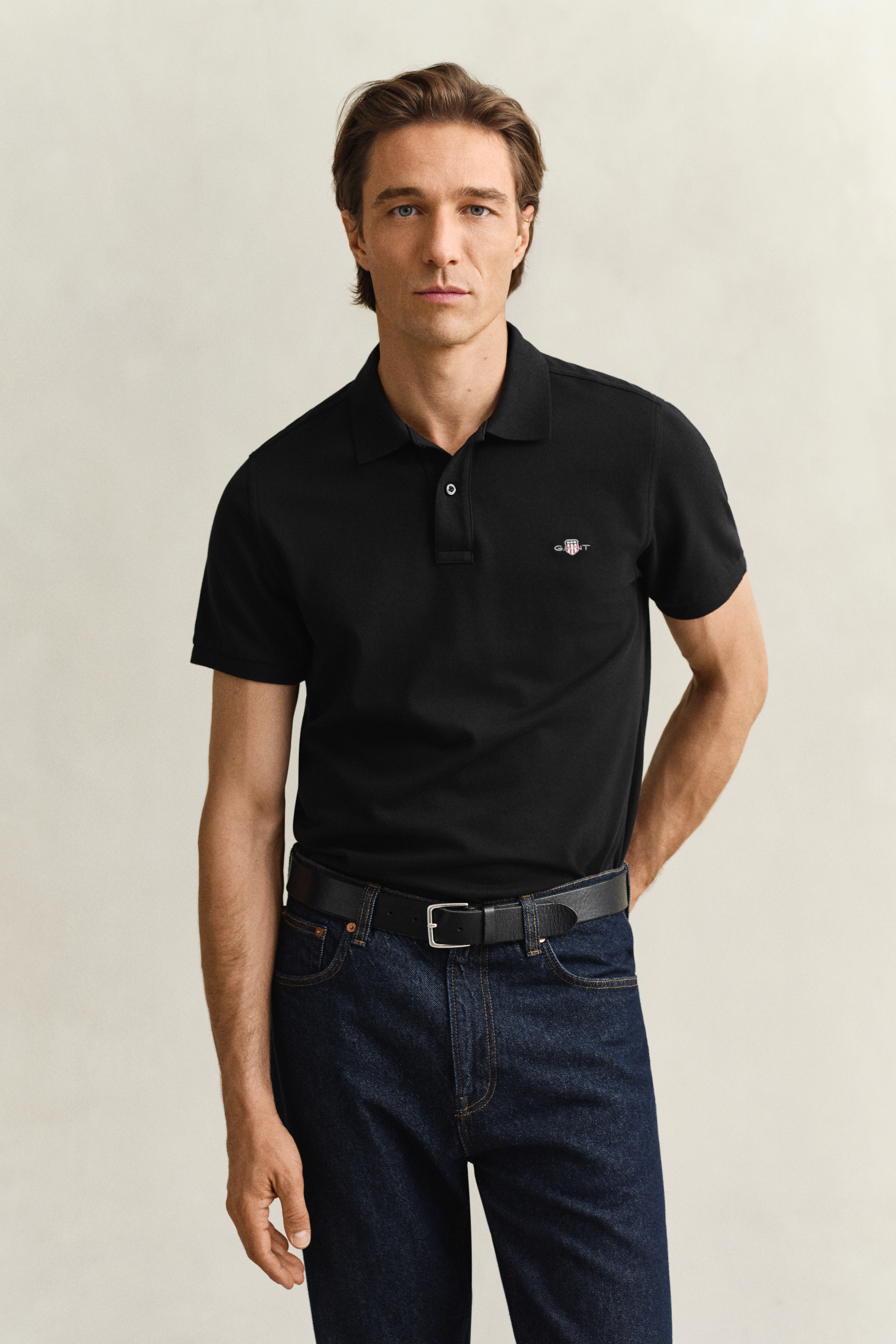 Gant Men's Black Regular Fit Polo Shirt (Xl)