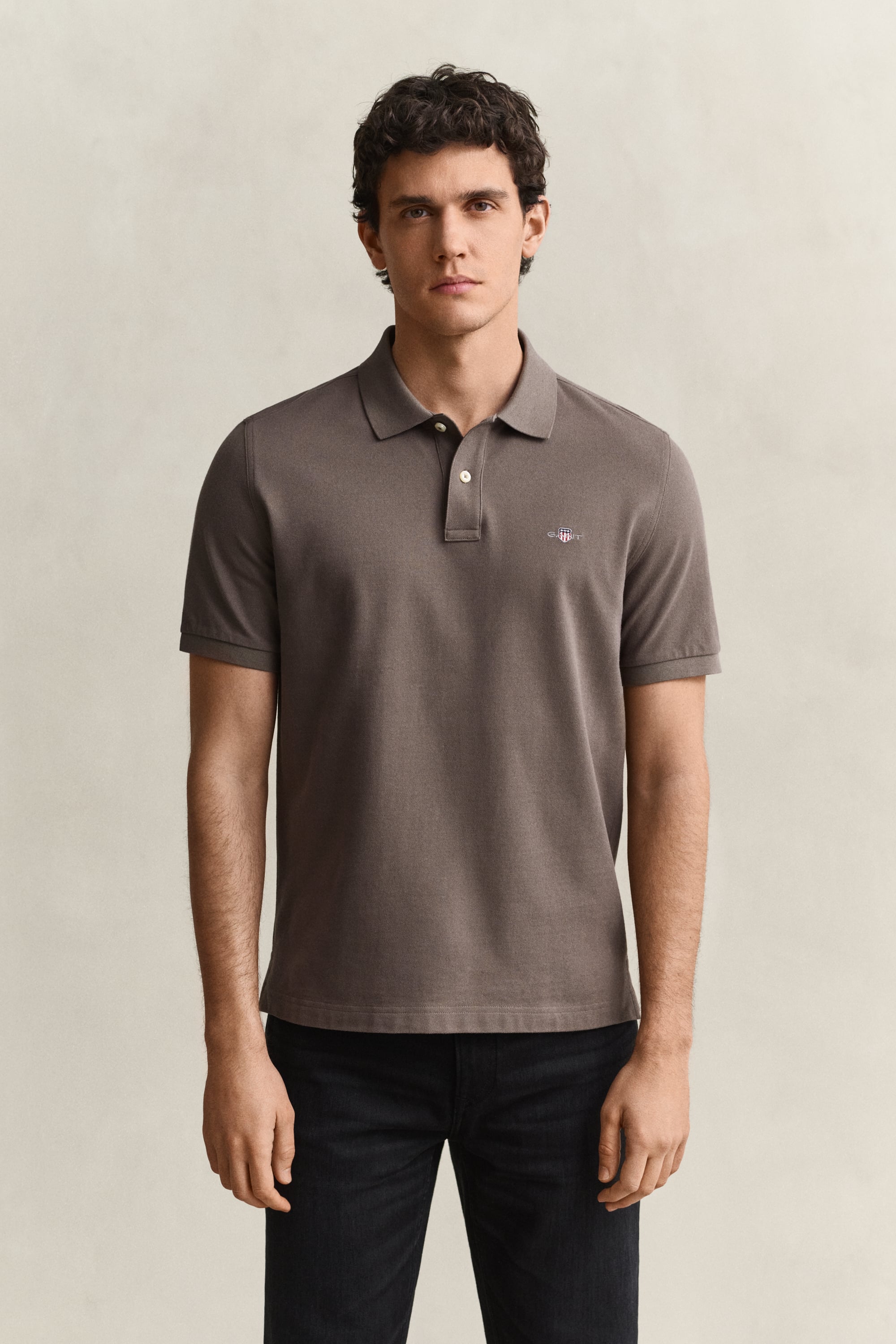 Gant Men's Faded Taupe Regular Fit Polo Shirt (Xxl)
