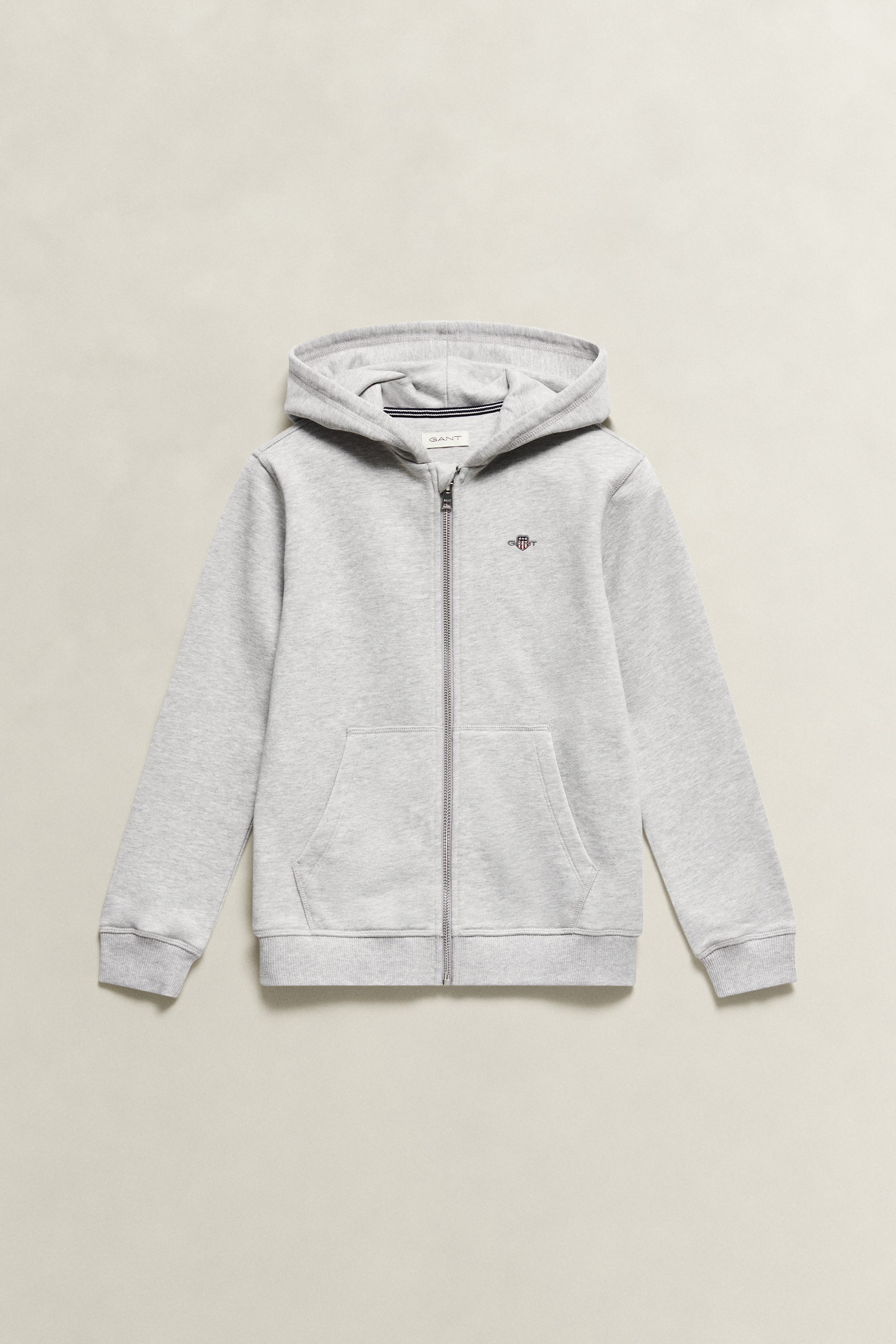 Gant Unisex Grey Teens Shield Zip Hoodie (122/128) Melange