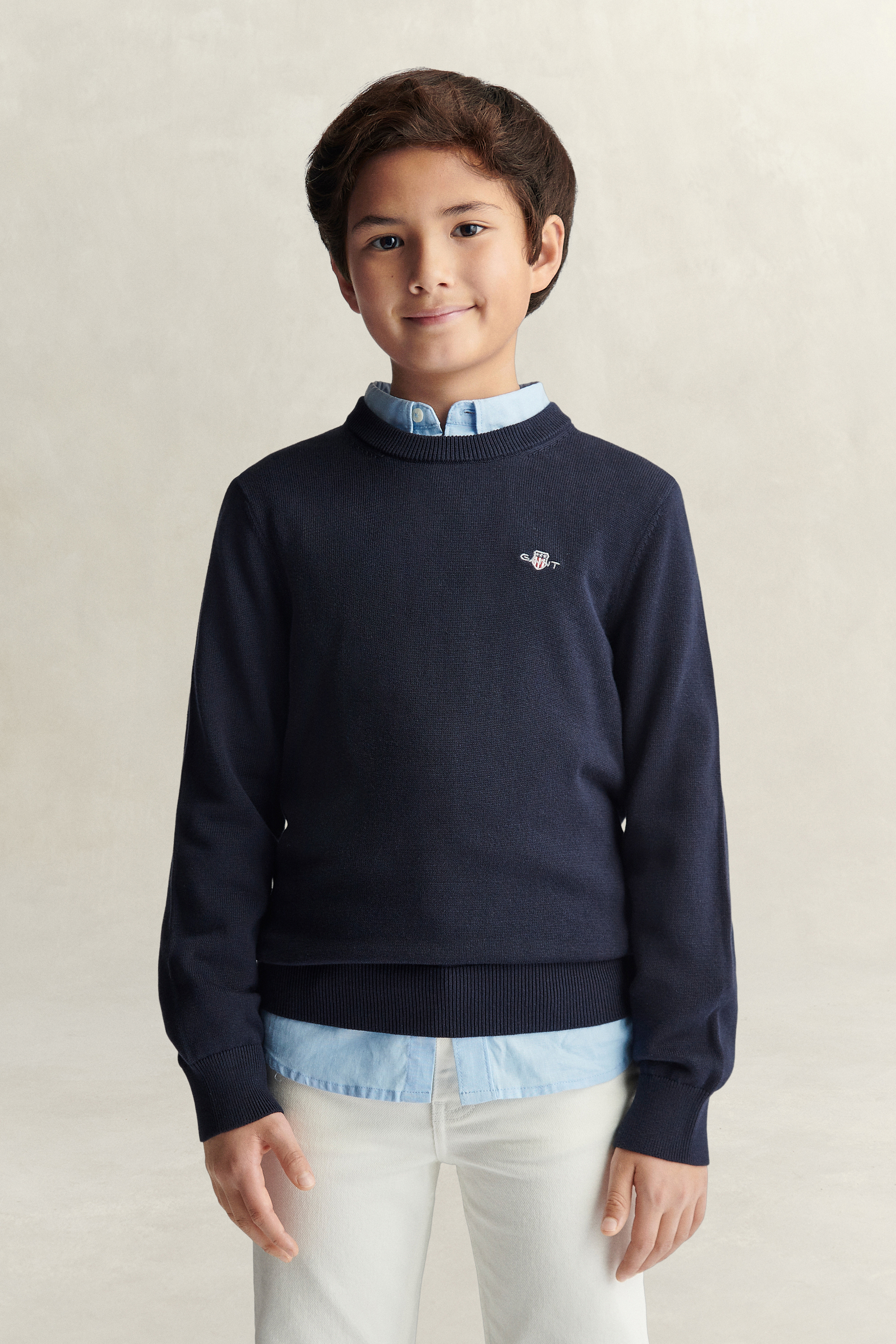 Gant Men's Navy Teens Teen Boys Shield Sweater (122/128) Evening Blue