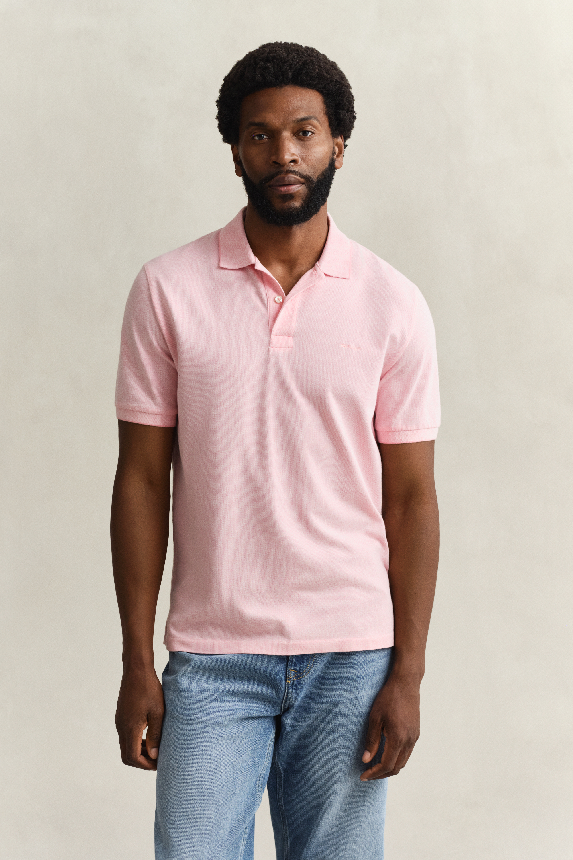Gant Men's Washed Pink Two-Toned Polo Shirt (Xxl)
