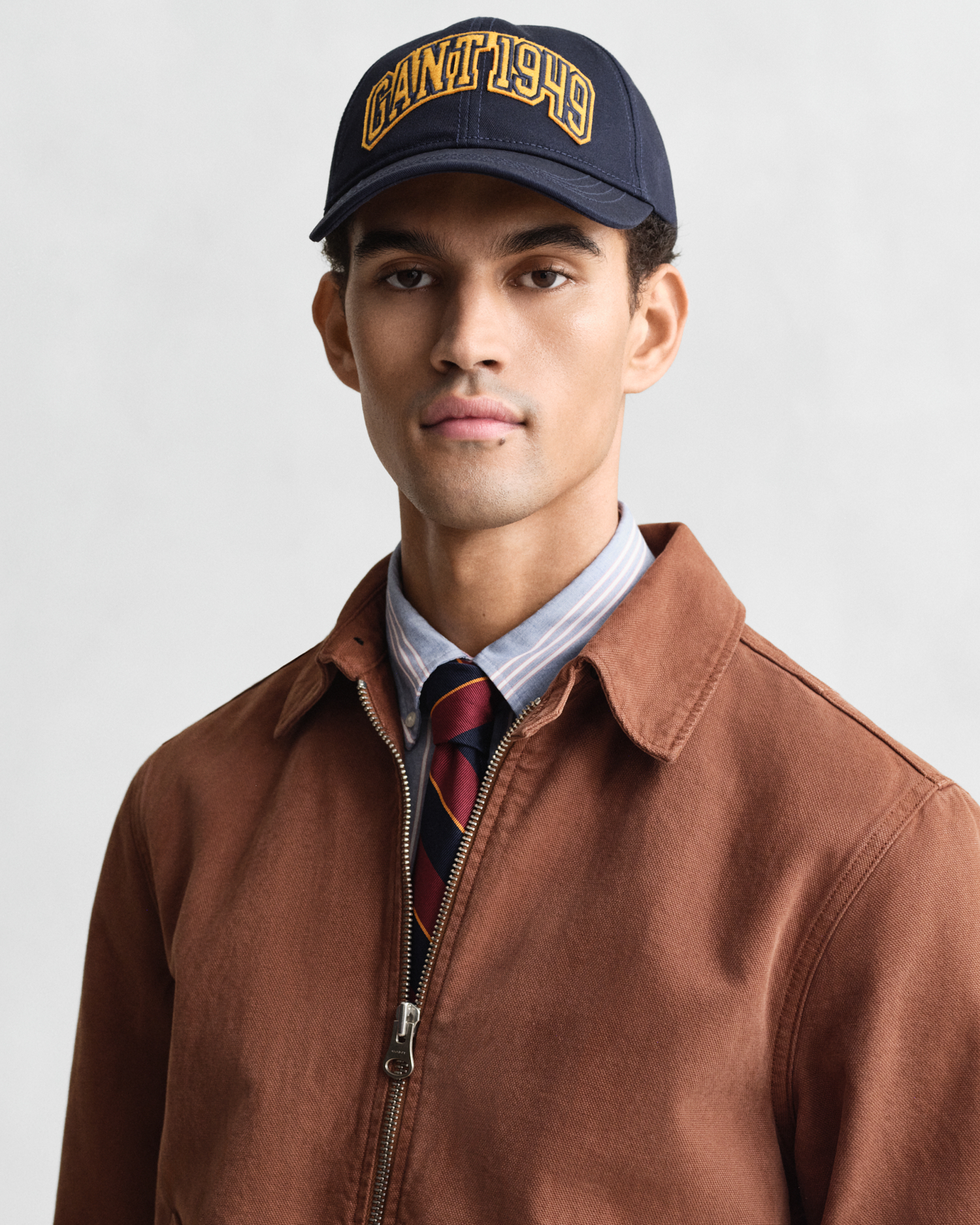 Gant Varsity Logo Cotton Twill Baseball Cap In Blue