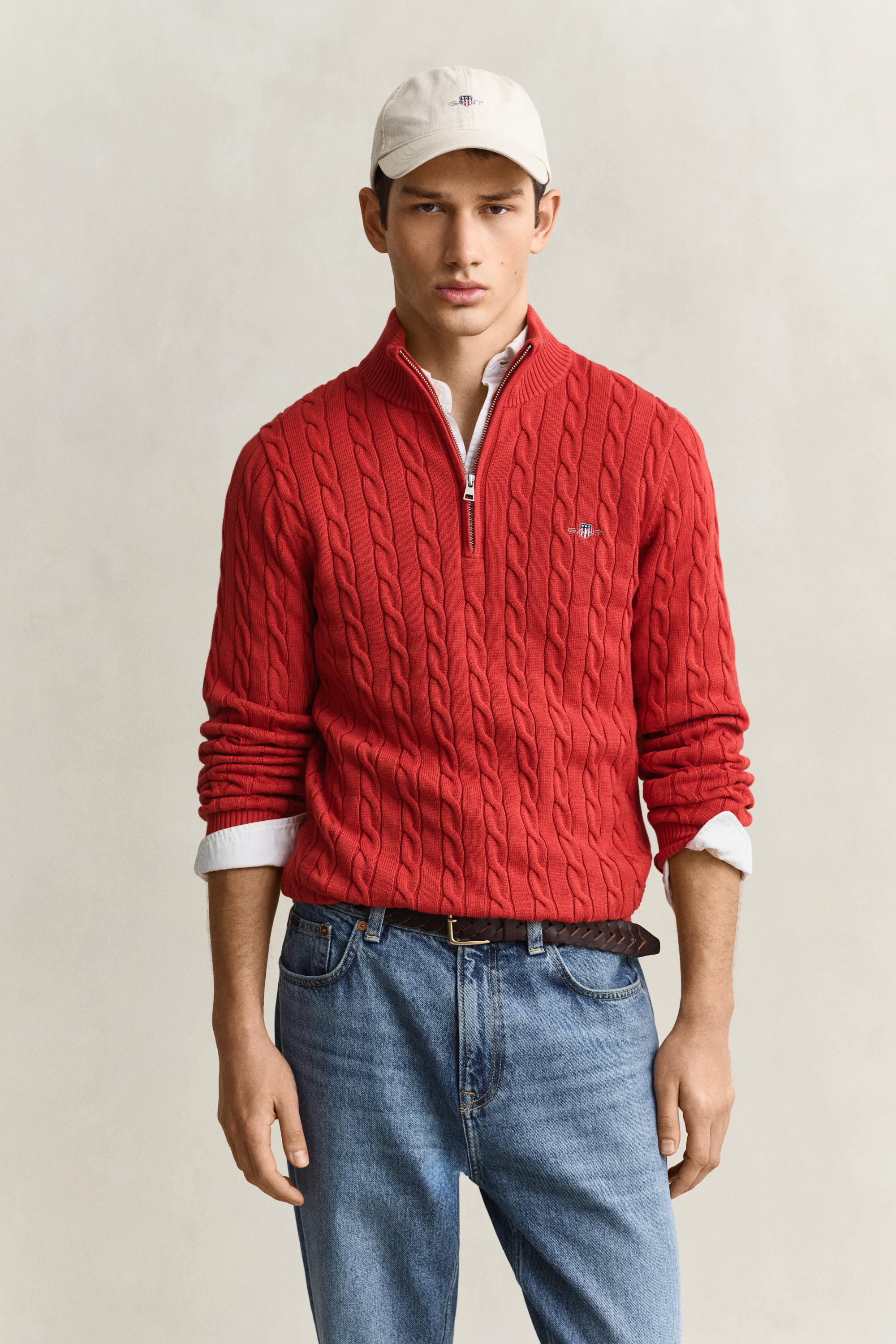 Gant Men's Maple Fire Cotton Cable Knit Half-Zip Sweater (Xxxl)