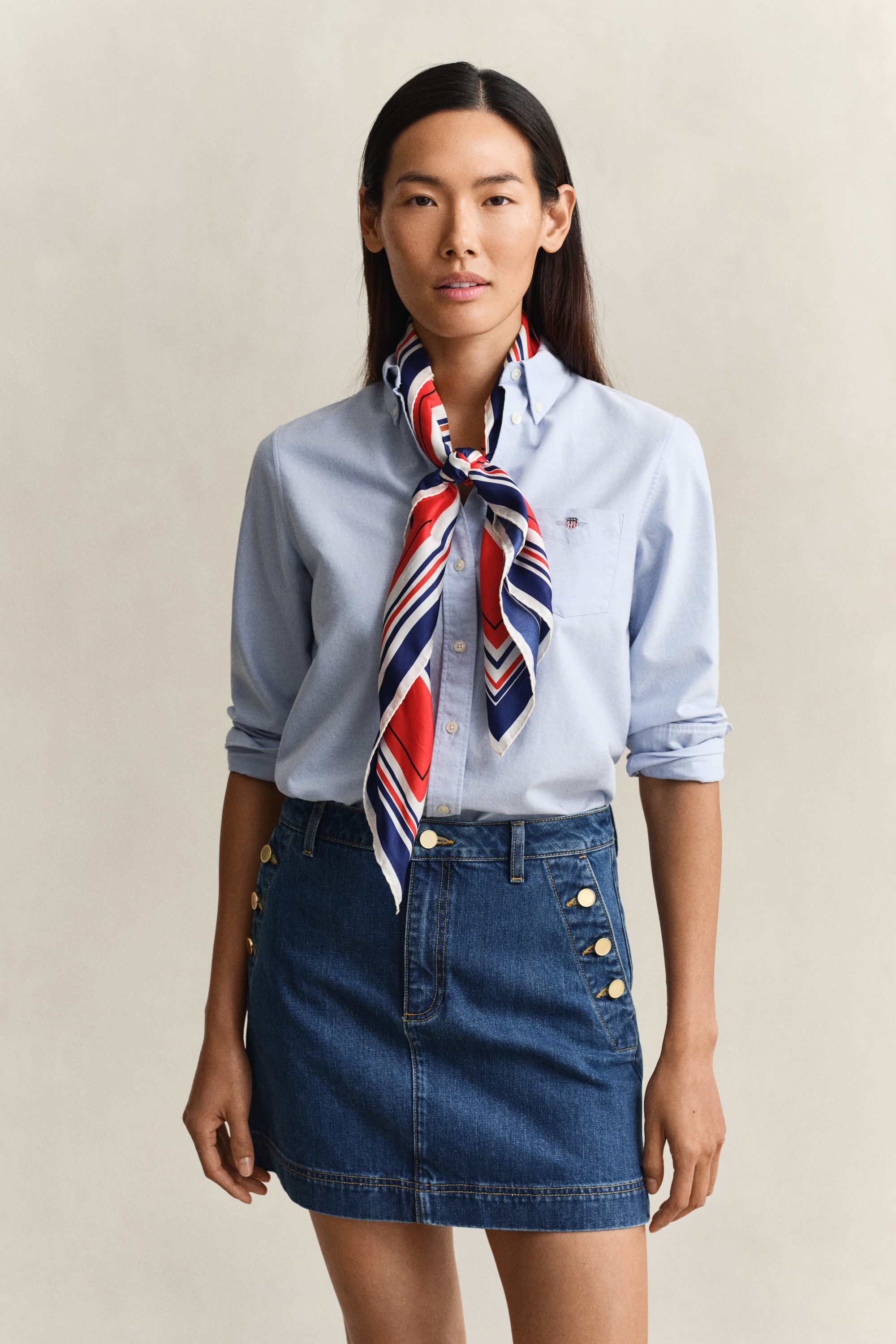 Gant Women's Light Blue Regular Fit Classic Oxford Shirt (46)
