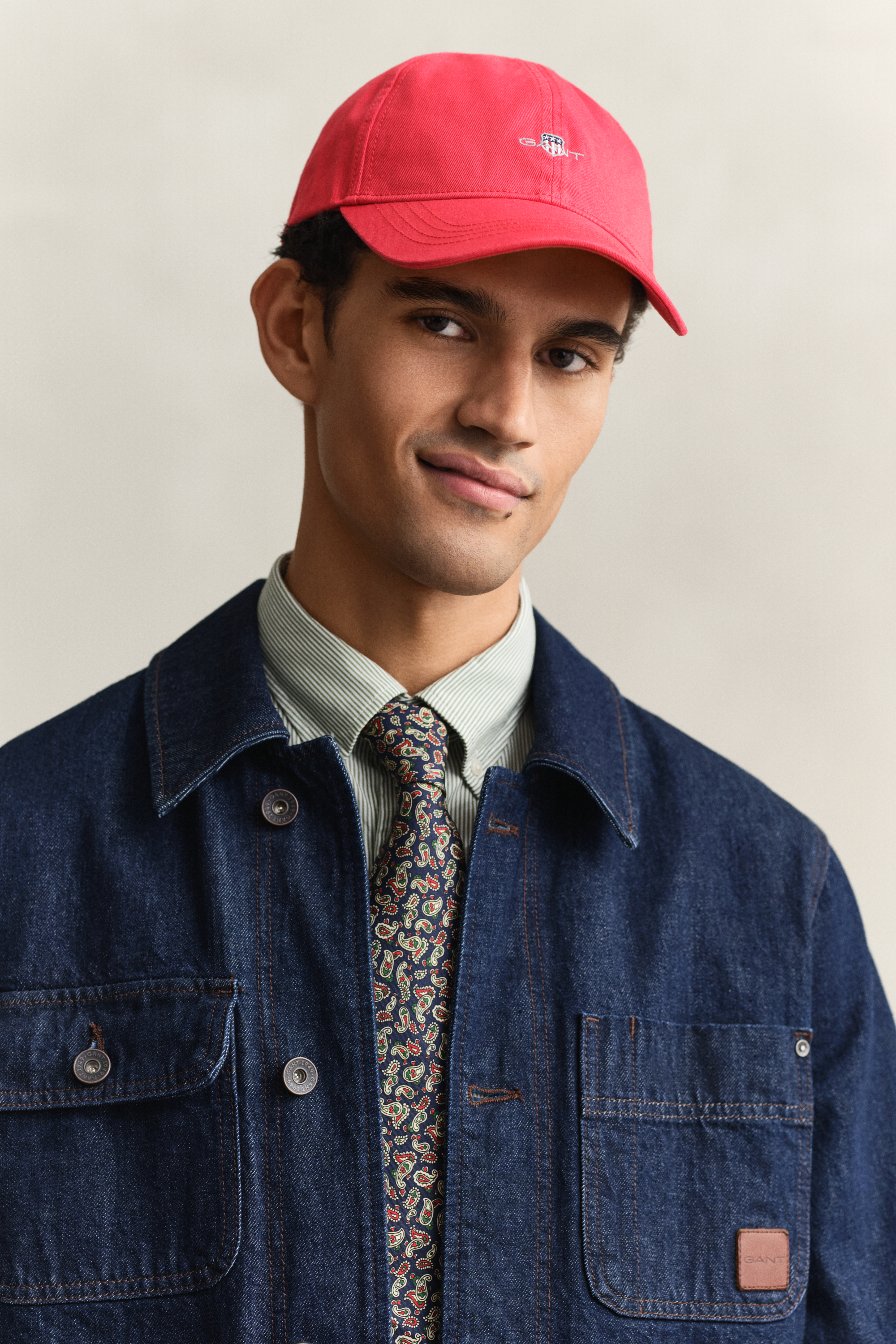 Gant Men's Rose Red Shield Cotton Twill Cap (One Size)