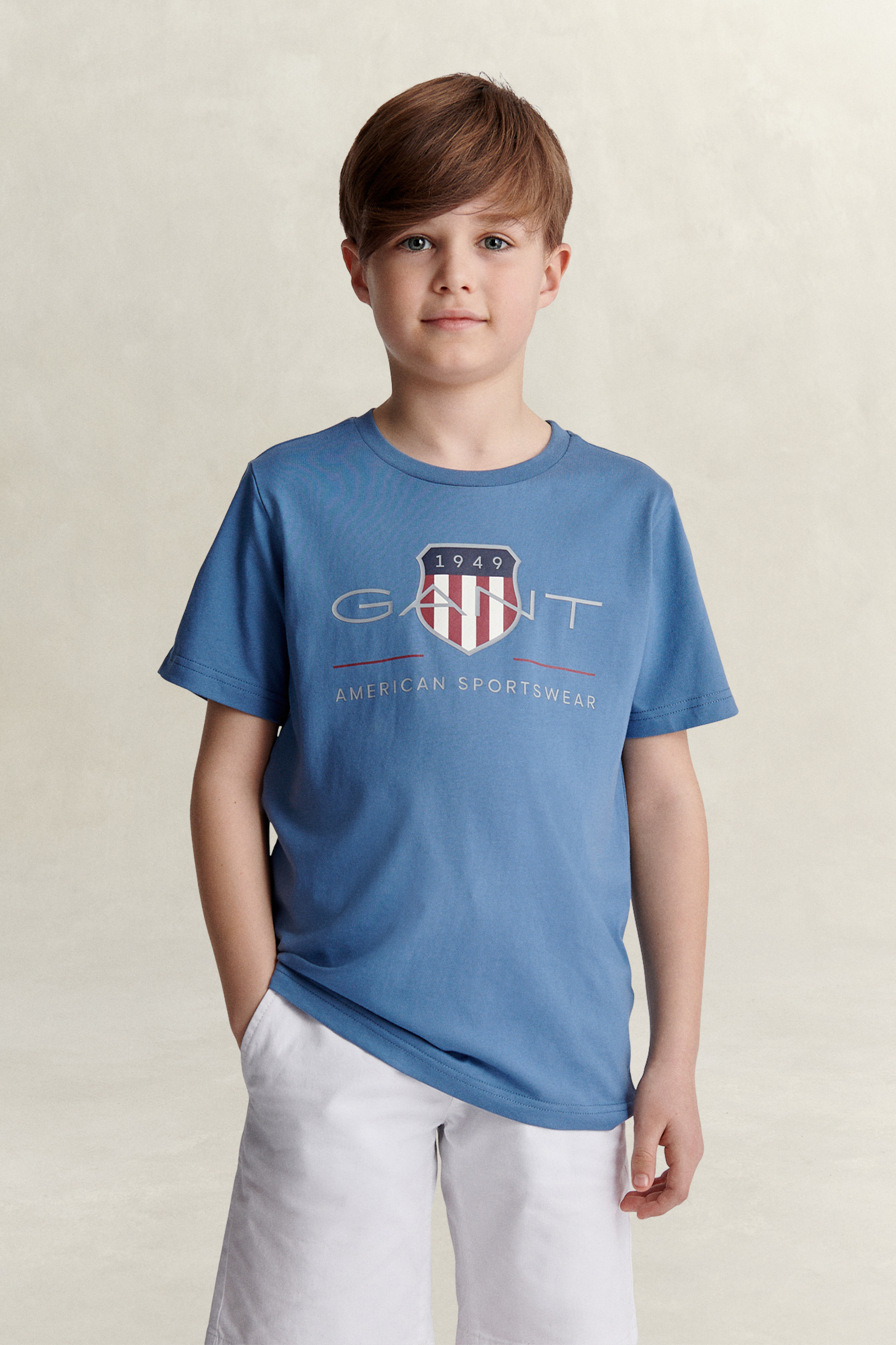 Gant Unisex Blue Teens Archive Shield T-Shirt (176) Salty Sea