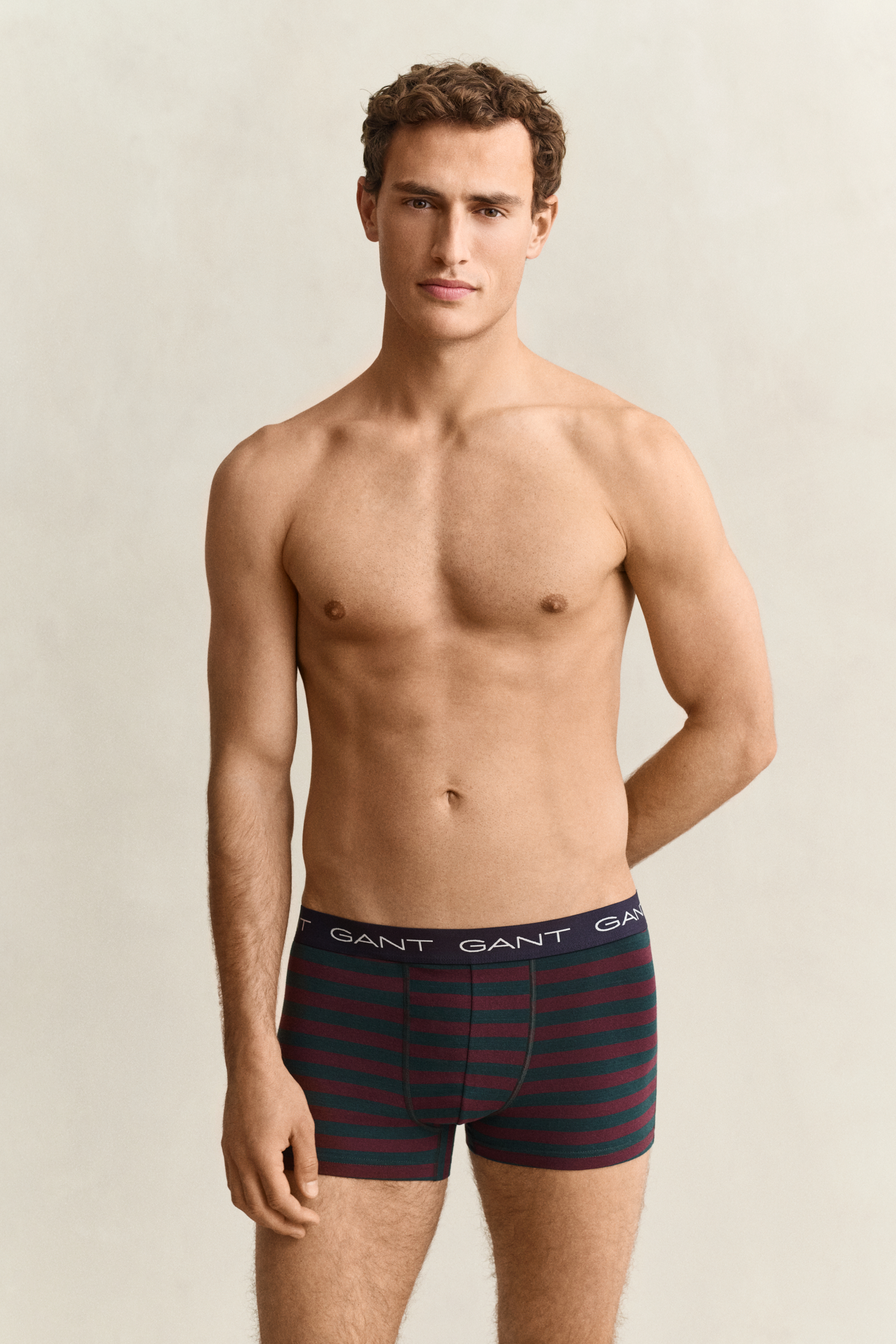 GANT Mens Striped Logo Waistband 3 Pack Trunks, Dark Green, Size 2Xl, Men - Image 3
