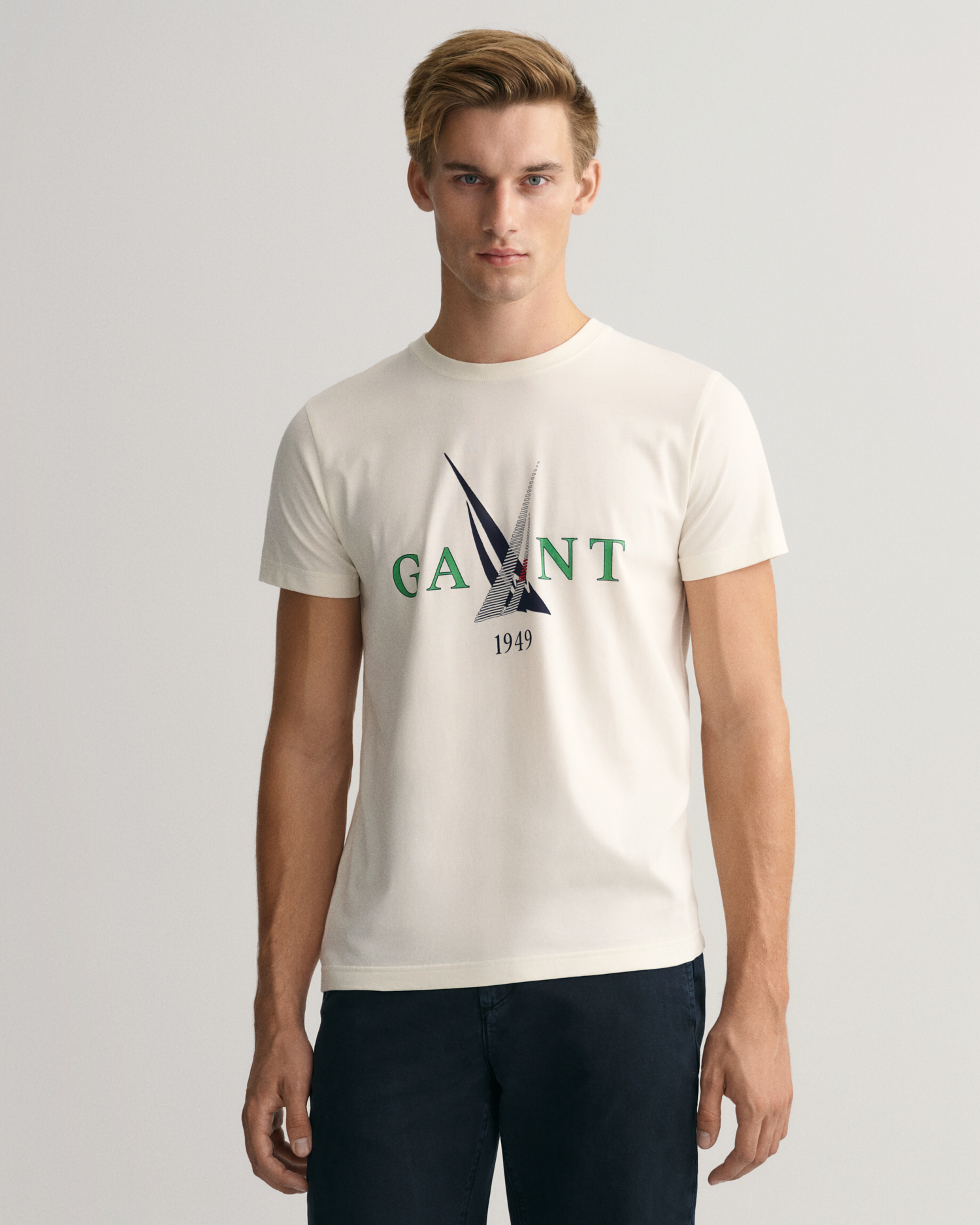 GANT Men Sail Print T-Shirt (XXL) Beige
