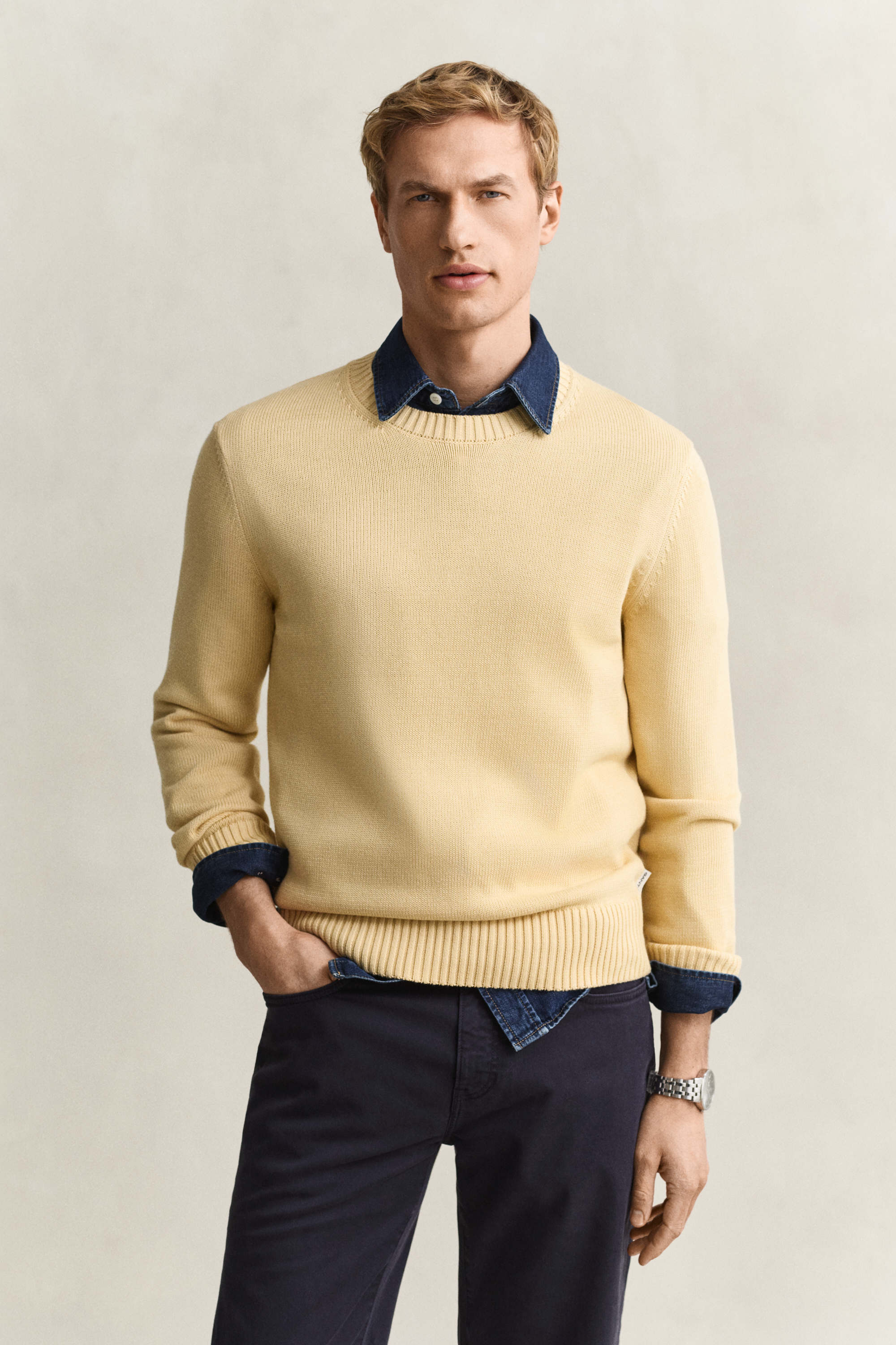 Gant Men's Mild Yellow Supima Cotton Sweater (Xxxl)