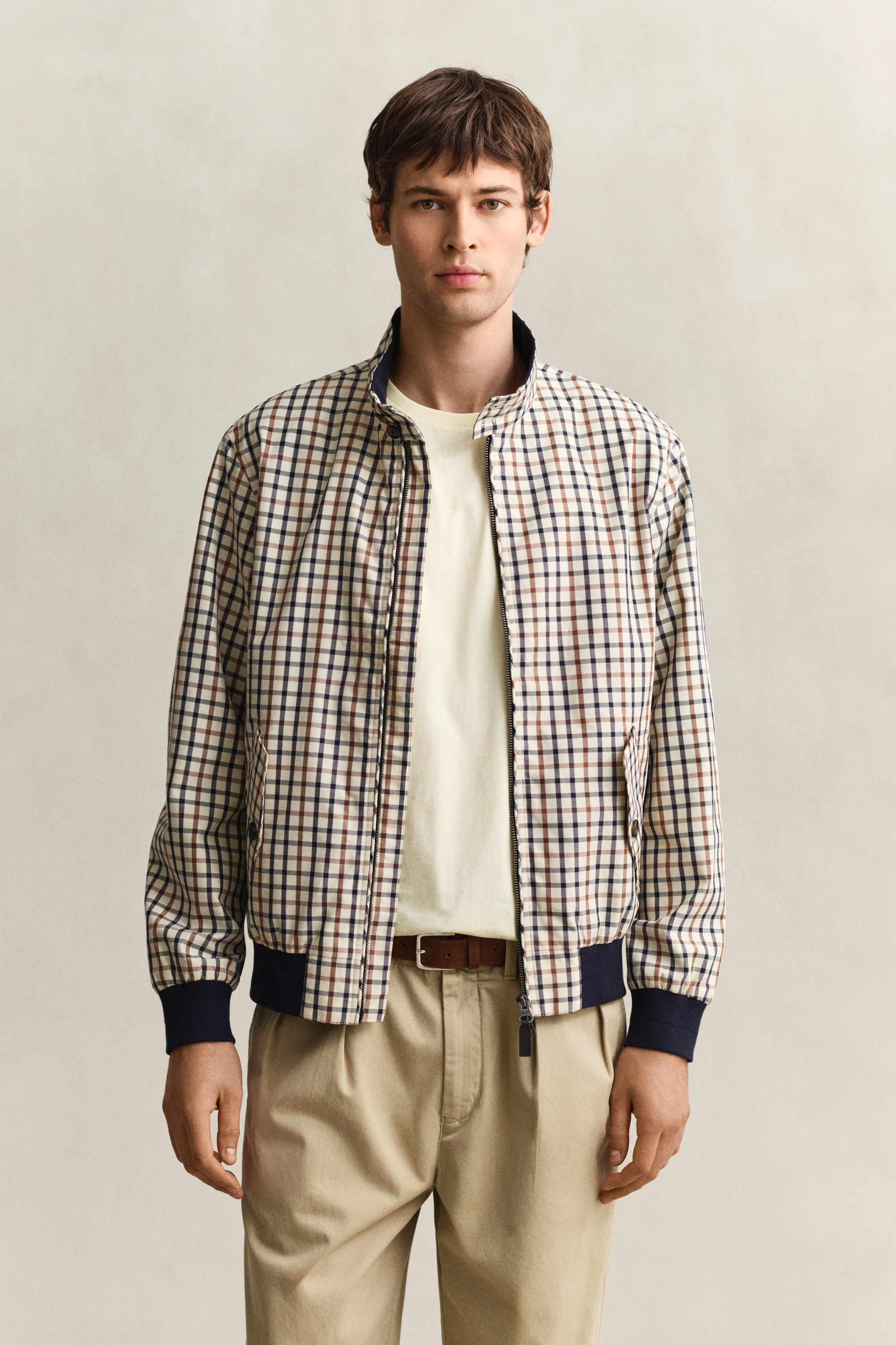 Gant Men's Brown Cotton Blend Harrington Jacket (Xl) Mahogany