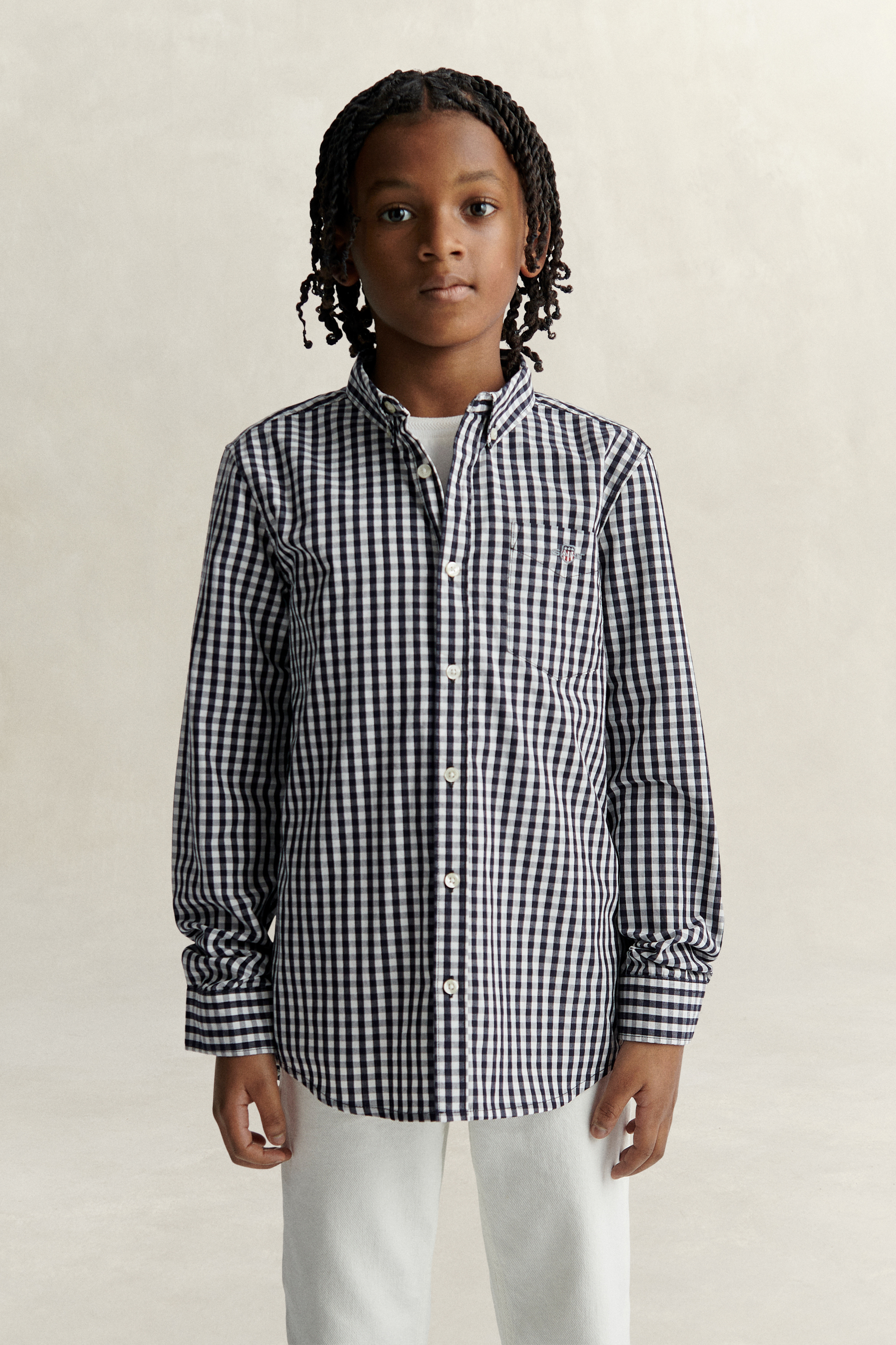 Gant Men's Navy Teens Teen Boys Gingham Poplin Shirt (134) Evening Blue