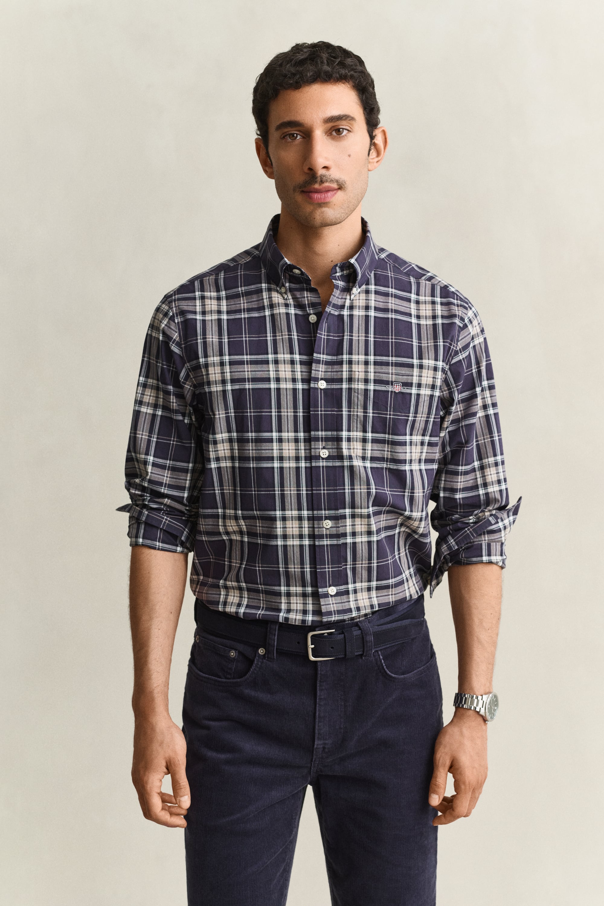 Gant Men's Marron Long-Sleeved Poplin Shirt - Image 4