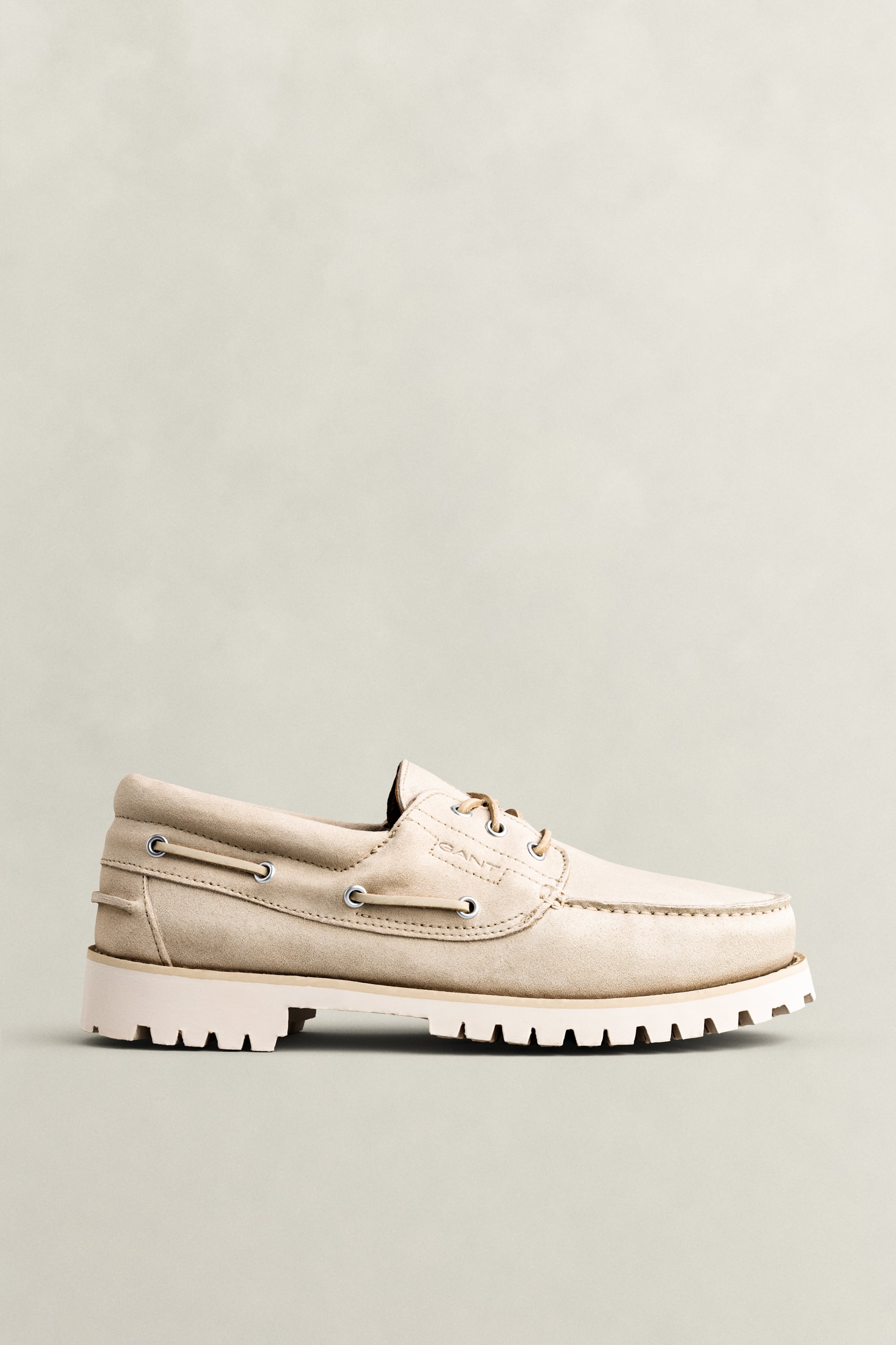 Gant Men's Oat Beige Tratton Suede Boat Shoes (46)