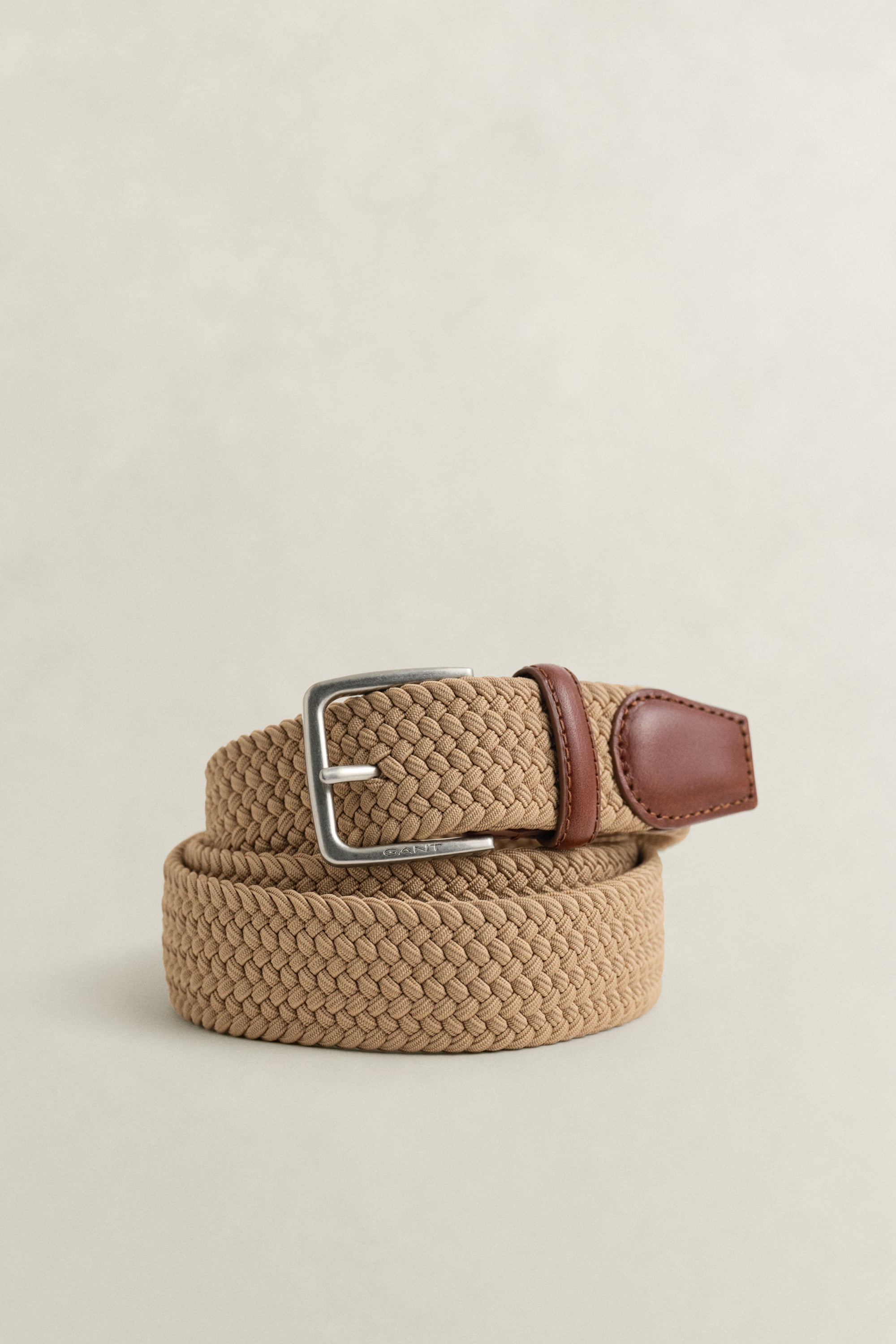 Gant Men's Khaki Braided Elastic Belt (115/46) Warm