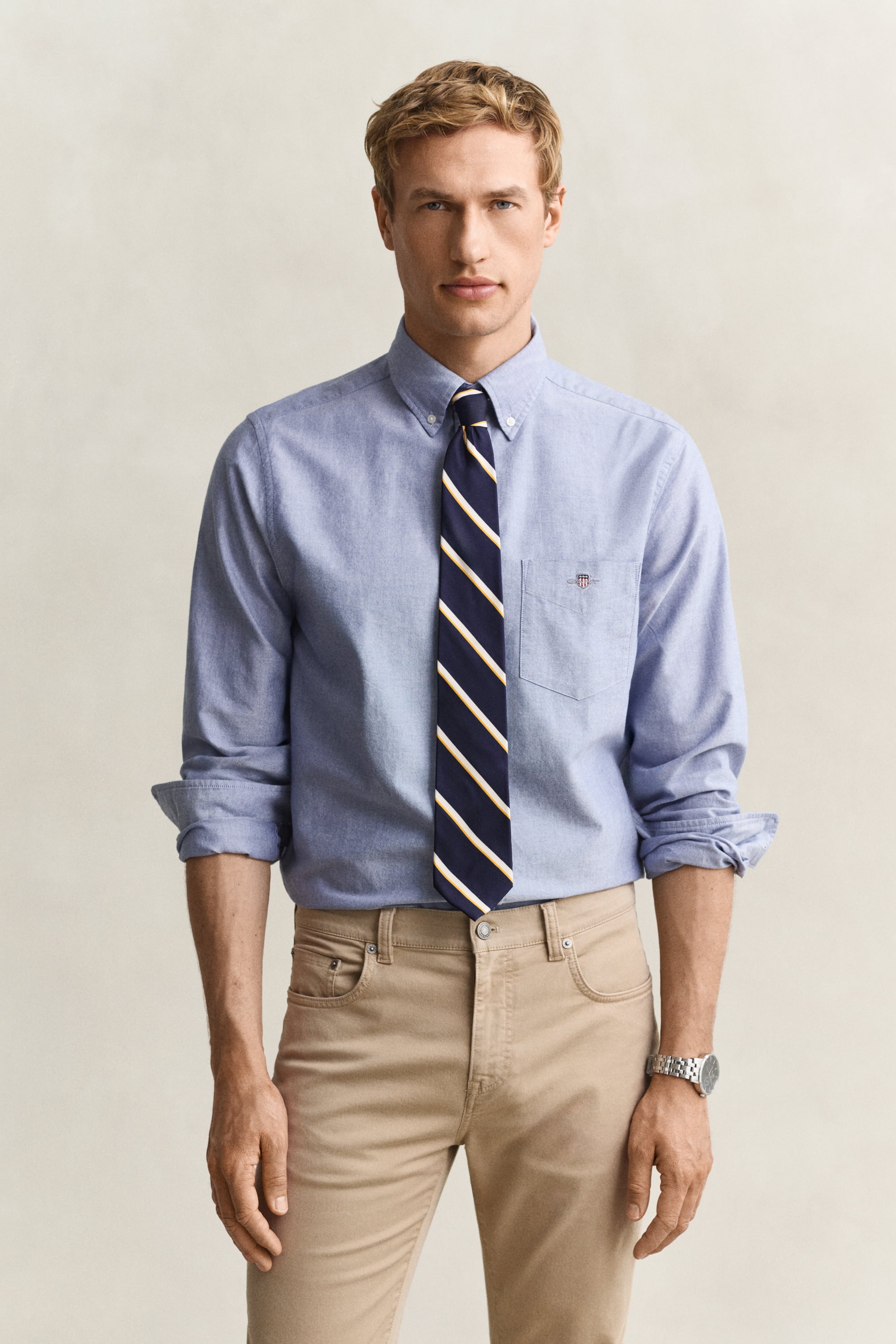 Gant Men's Blue Classic Regular Oxford Shirt (L) College