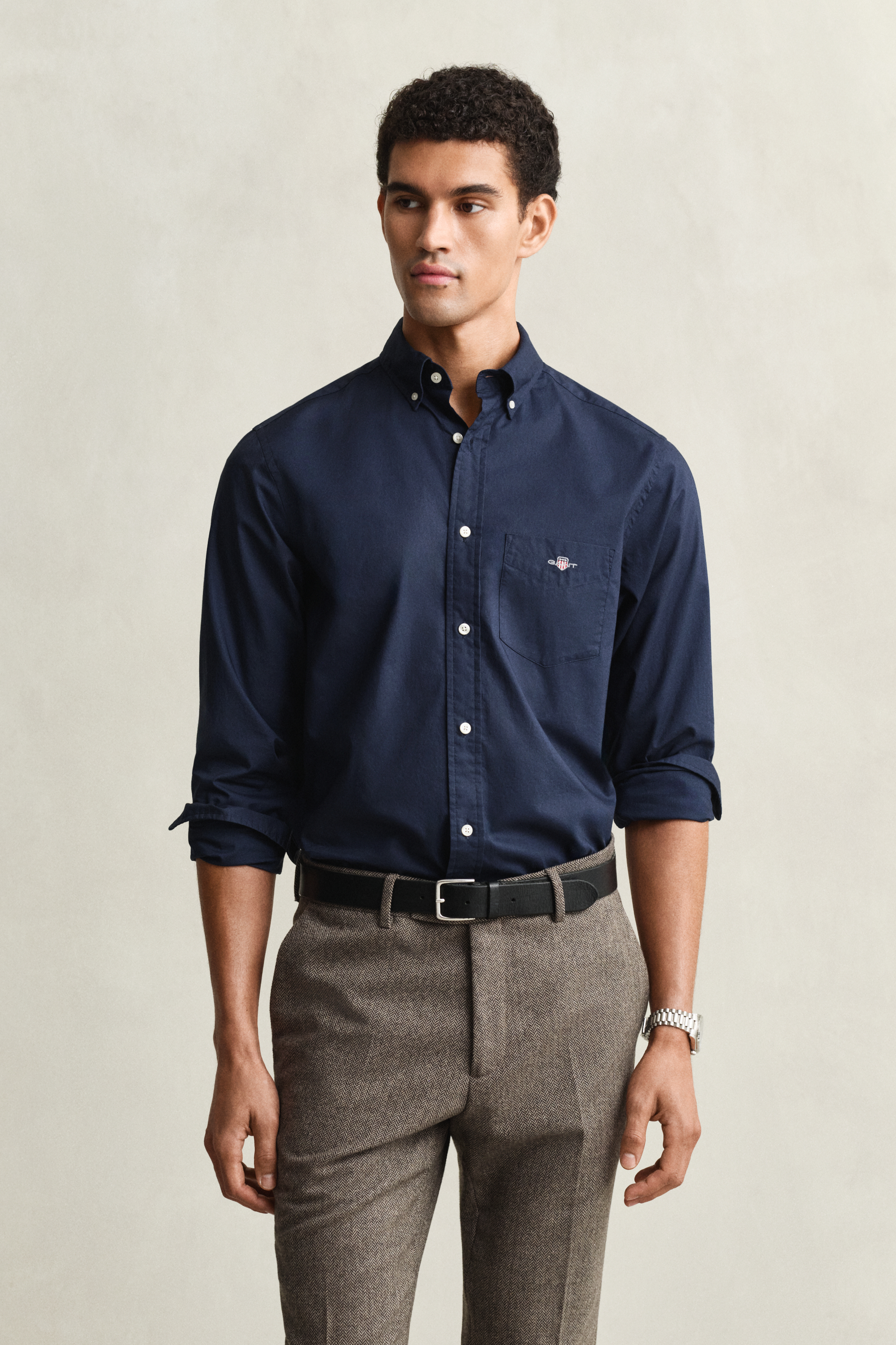 Gant Men's Navy Regular Fit Classic Poplin Shirt (Xxxl) Marine