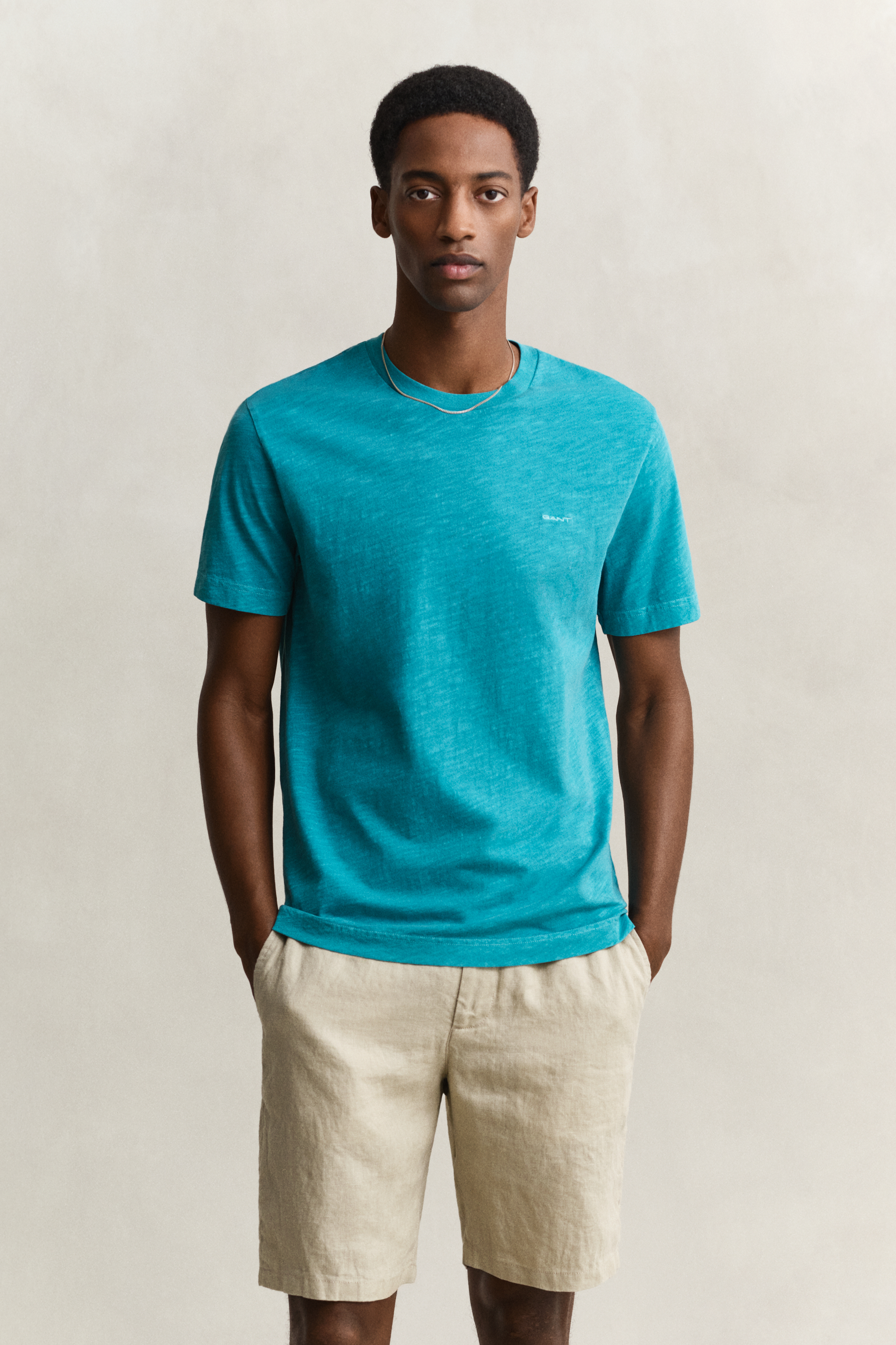 Gant Men's Aqua Blue Washed T-Shirt (L)