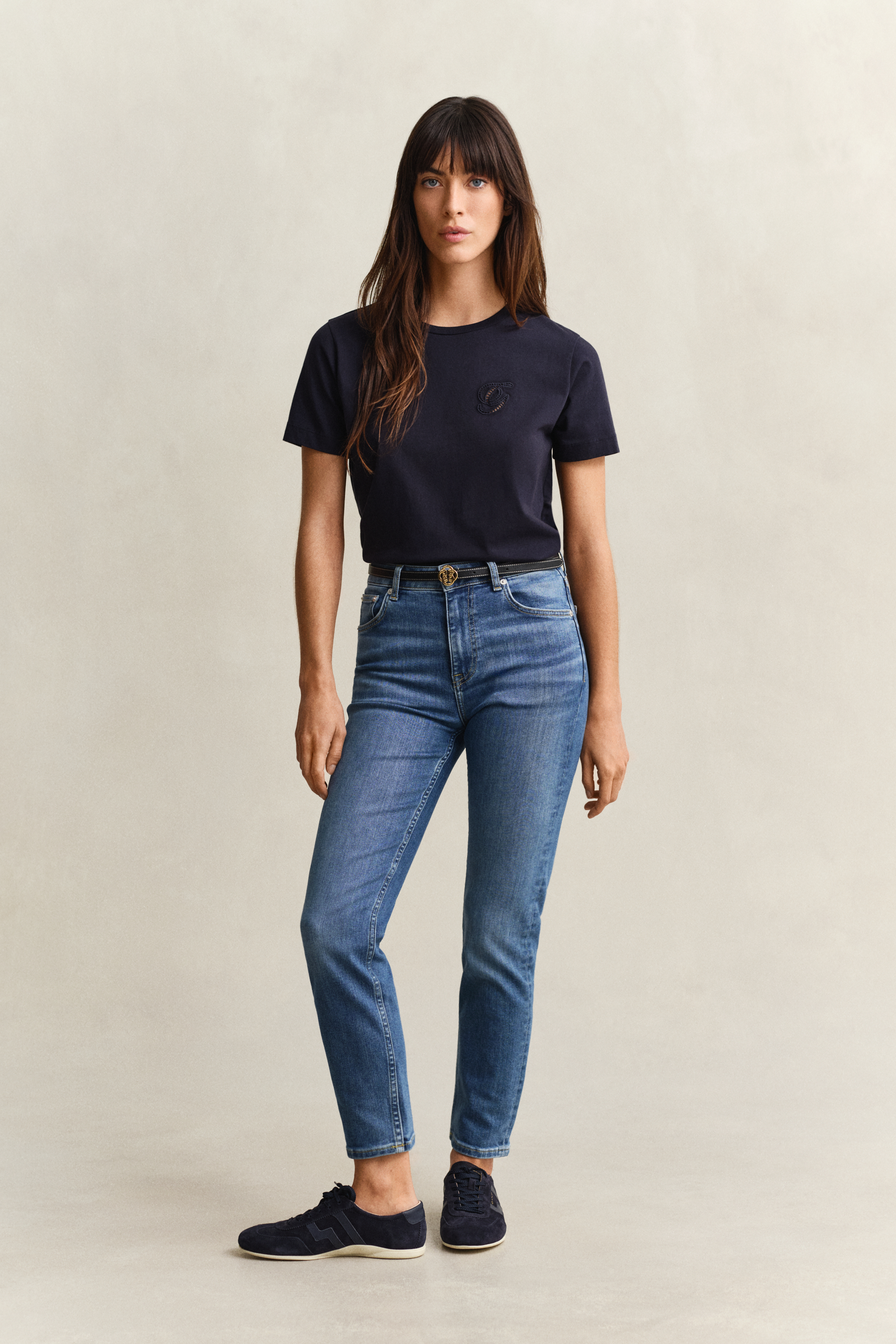 Gant Women's Blue Slim Cropped Jeans (32) Mid Broken In