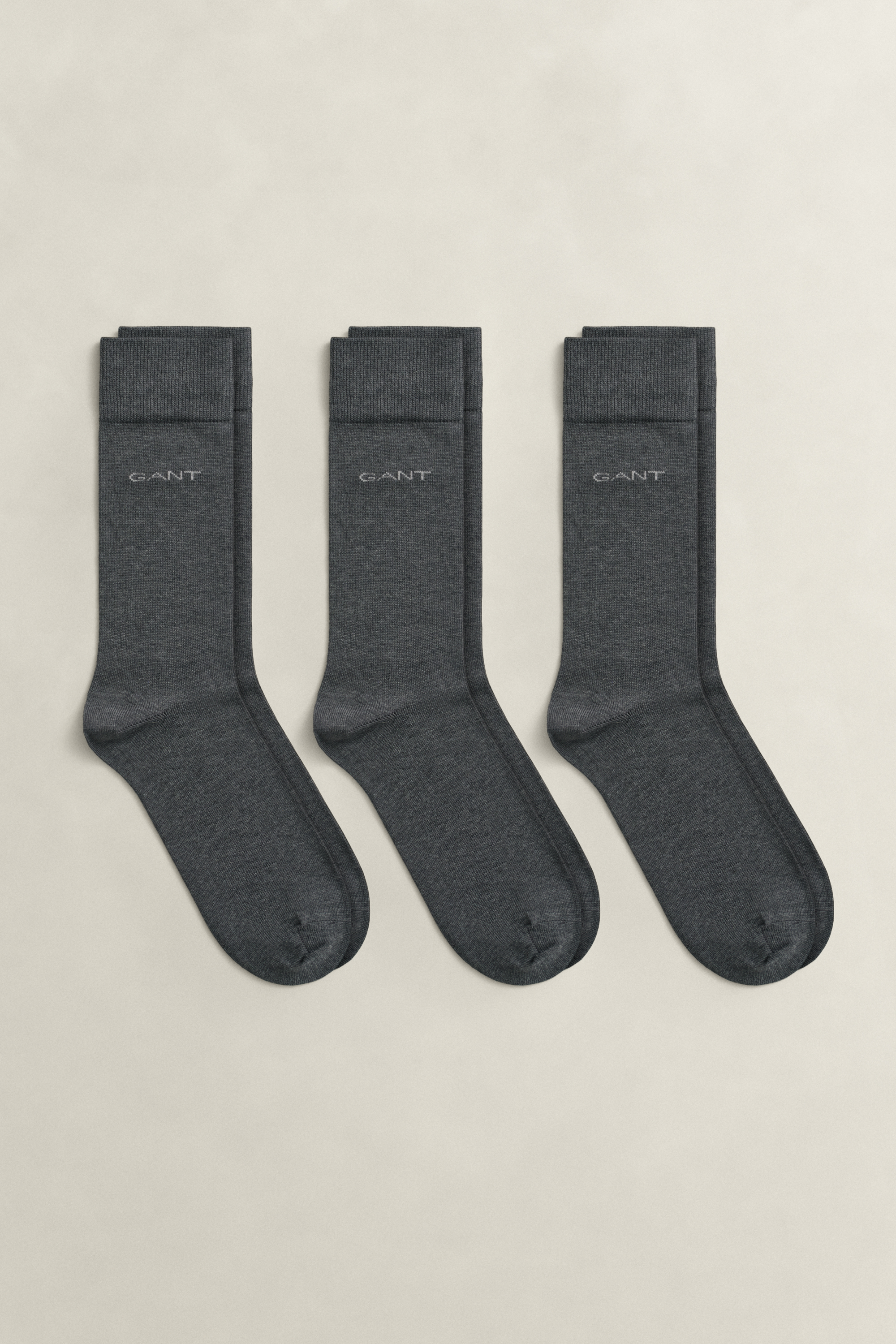 Gant Men's Dark Grey 3-Pack Mercerized Cotton Socks (40-42) Charcoal Melange