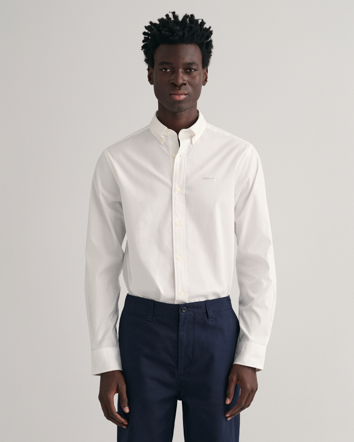 GANT Men Regular Fit Pinpoint Oxford Shirt (XXL) White