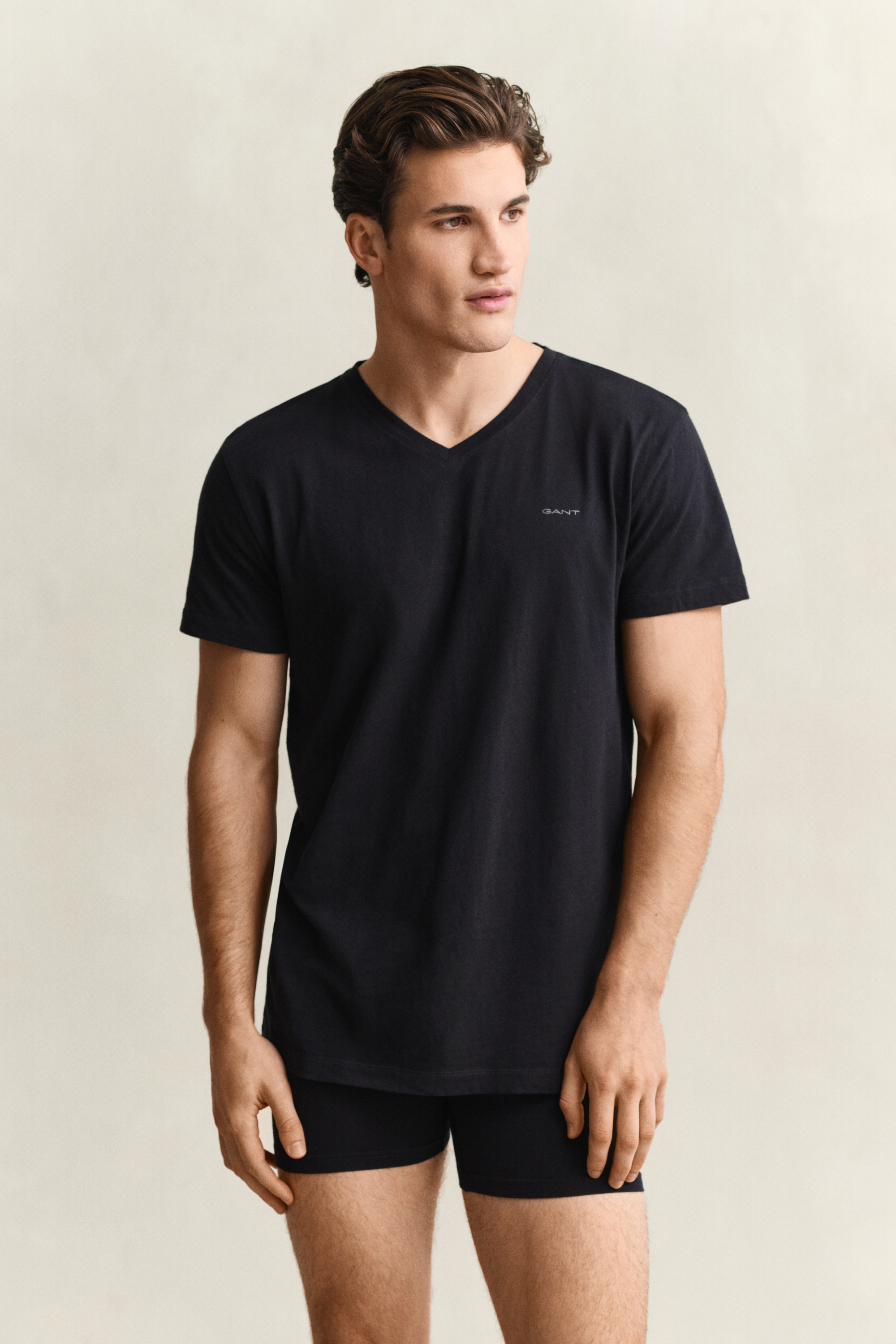 Gant Men's Black 2-Pack V-Neck T-Shirts (Xxxl) / White