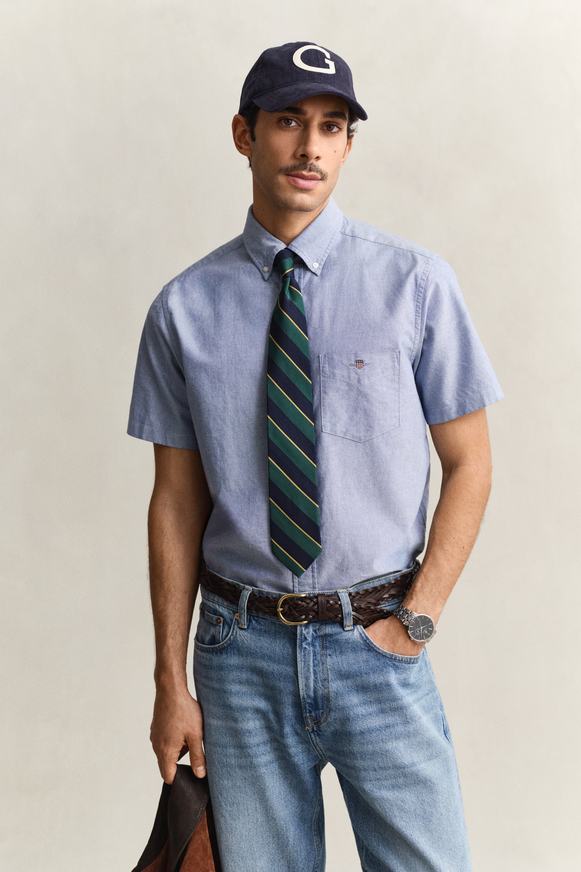Gant Men's Blue Classic Oxford Short Sleeve Shirt (Xxl) College
