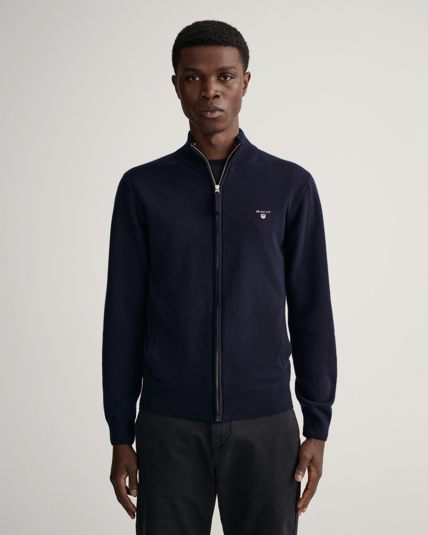 Super Fine Lambswool Zip Cardigan - GANT