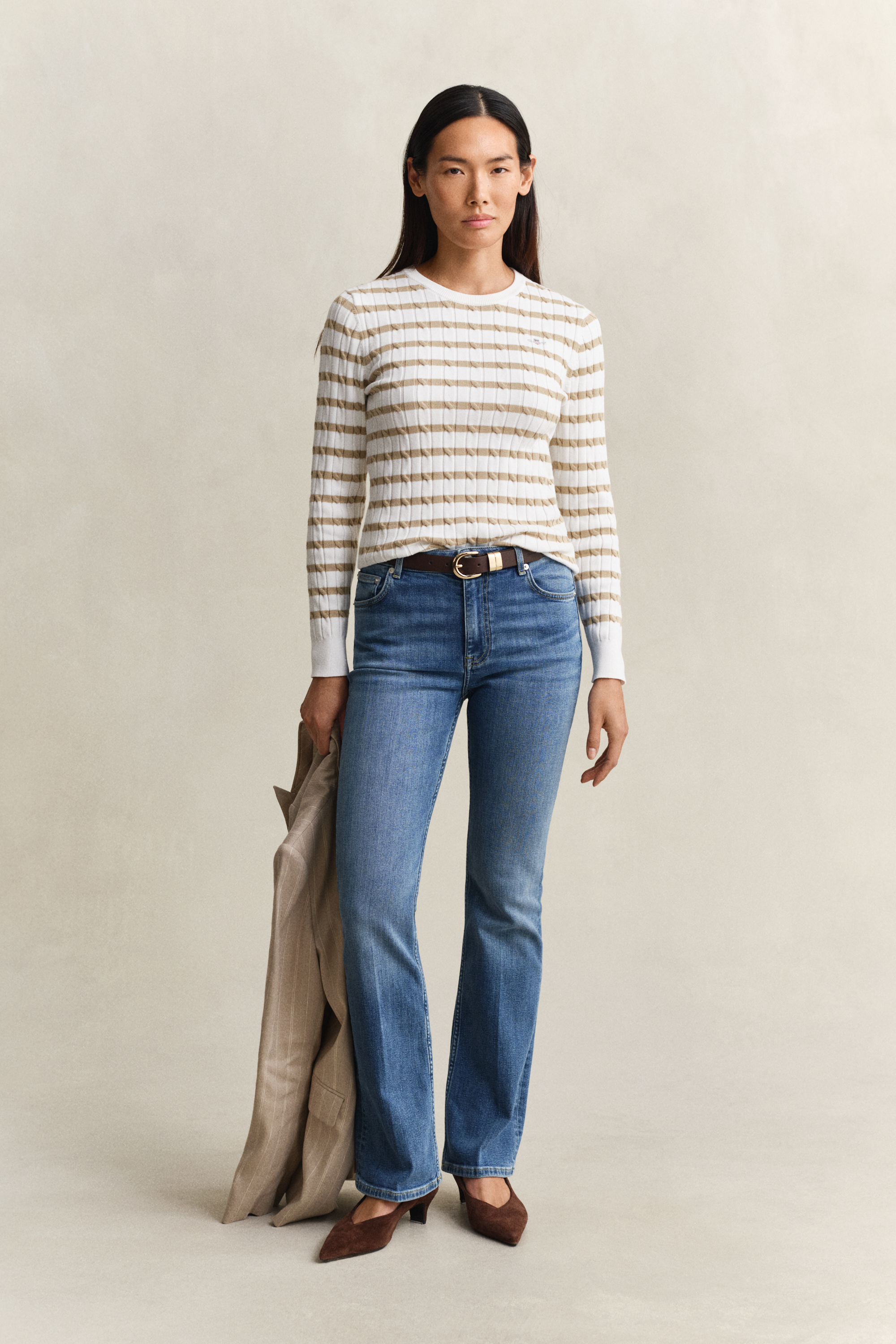 Gant Women's Blue Flared Stretch Jeans (29) Mid Broken In