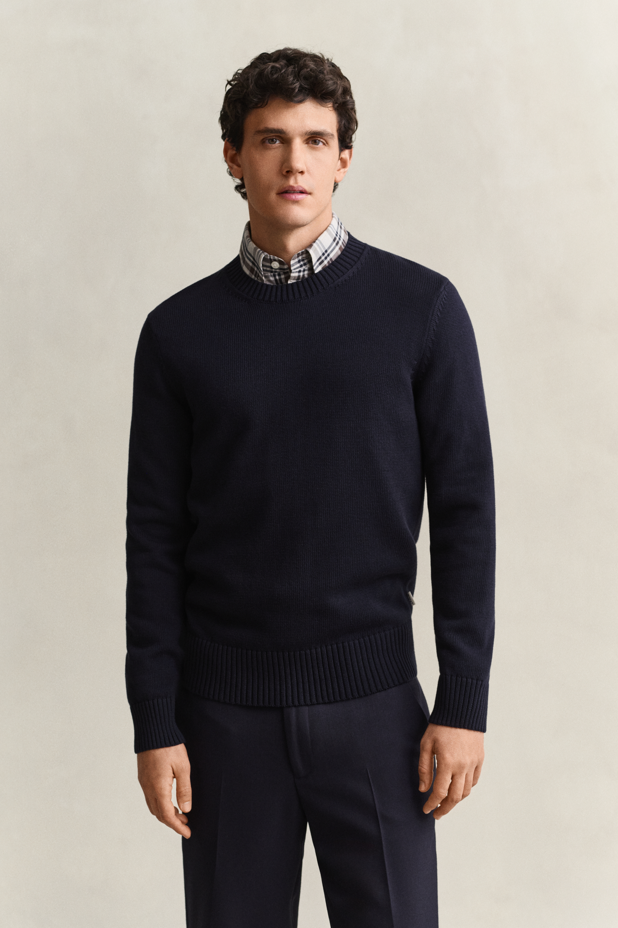 Gant Men's Navy Supima Cotton Sweater (Xl) Evening Blue