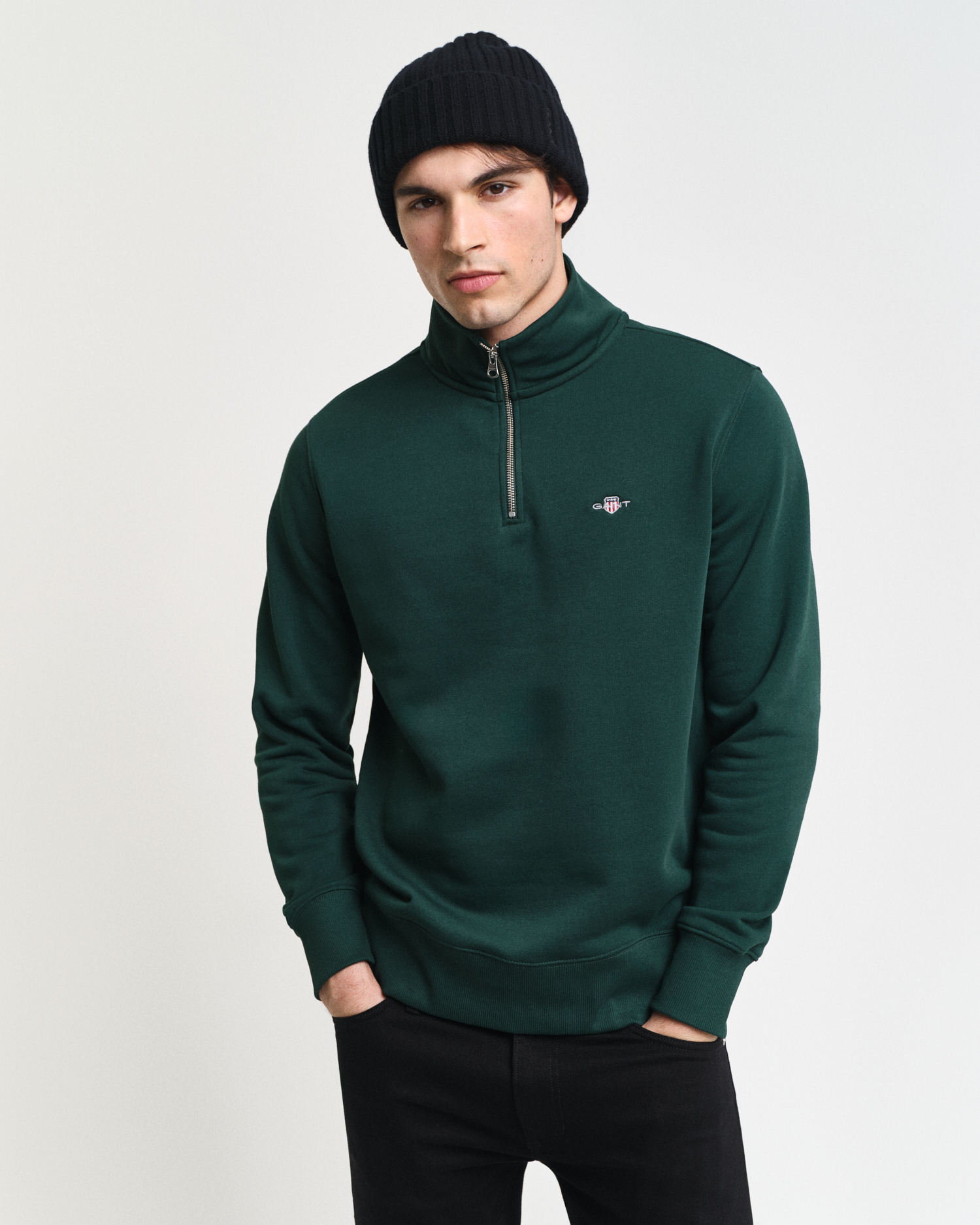 Gant Men's Green Shield Half-Zip Sweatshirt ) Xxl