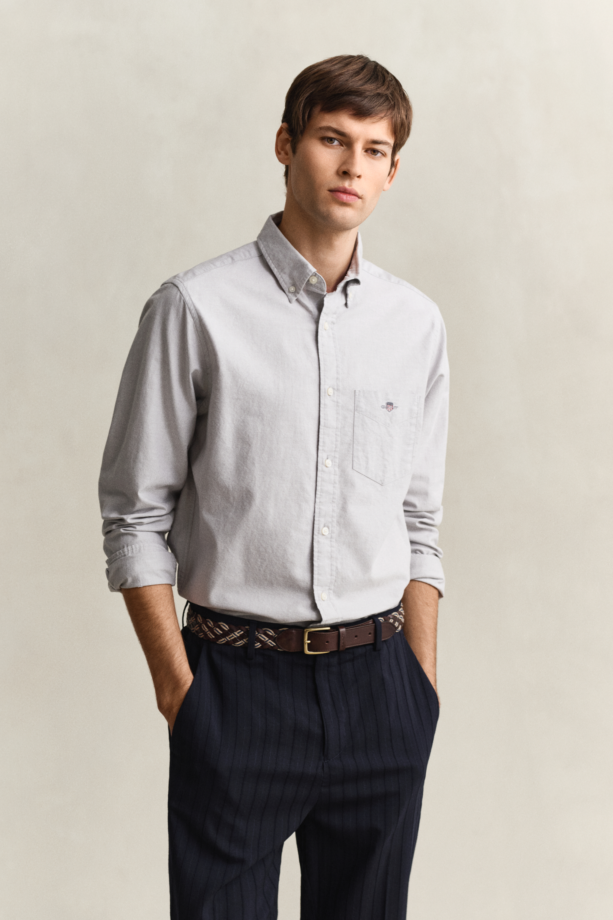 Gant Men's Pewter Grey Regular Fit Classic Oxford Shirt (4Xl)