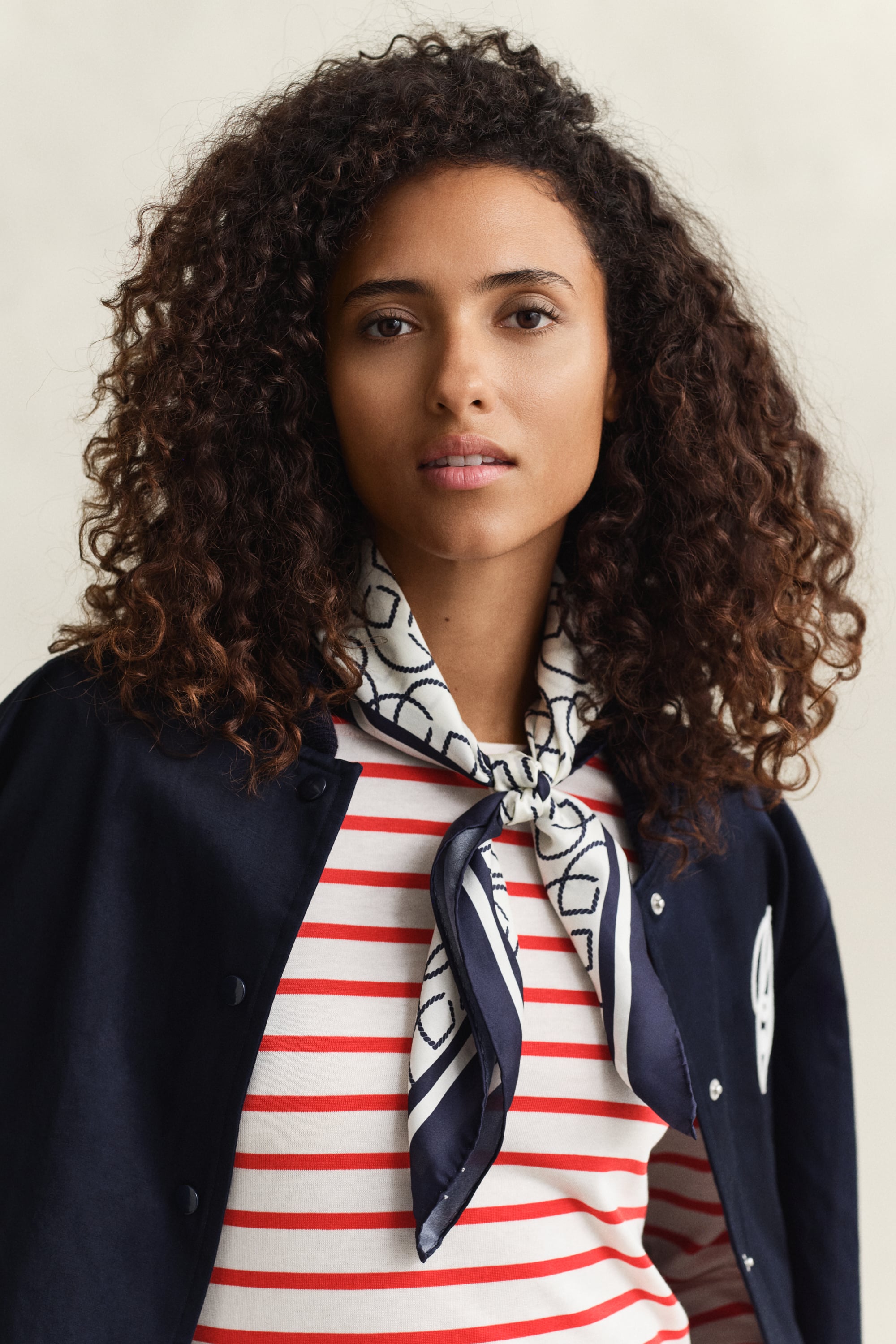 Gant Women's White Monogram Silk Scarf (One Size) Cream