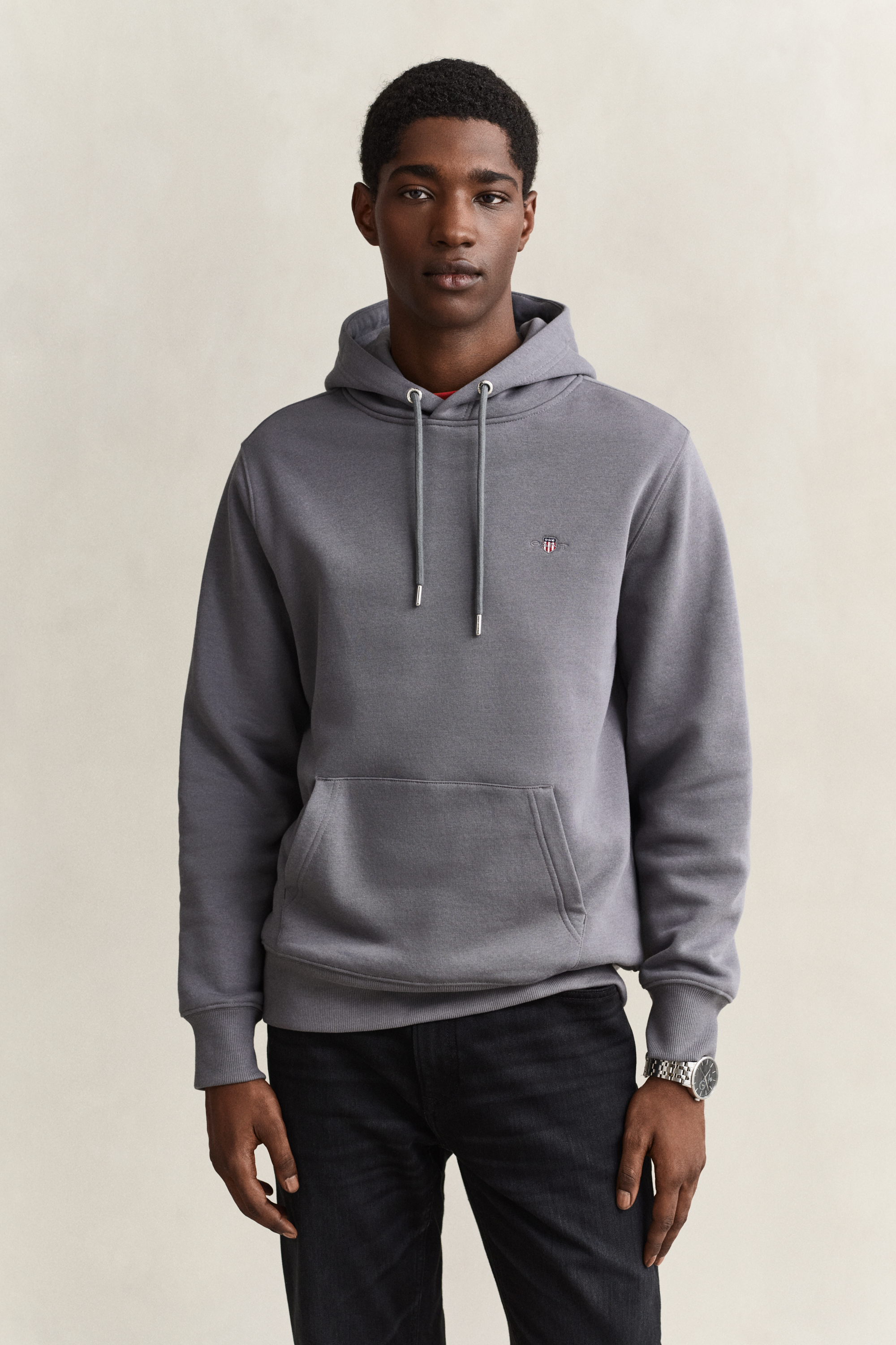 Gant Men's Mid Grey Shield Hoodie (L)