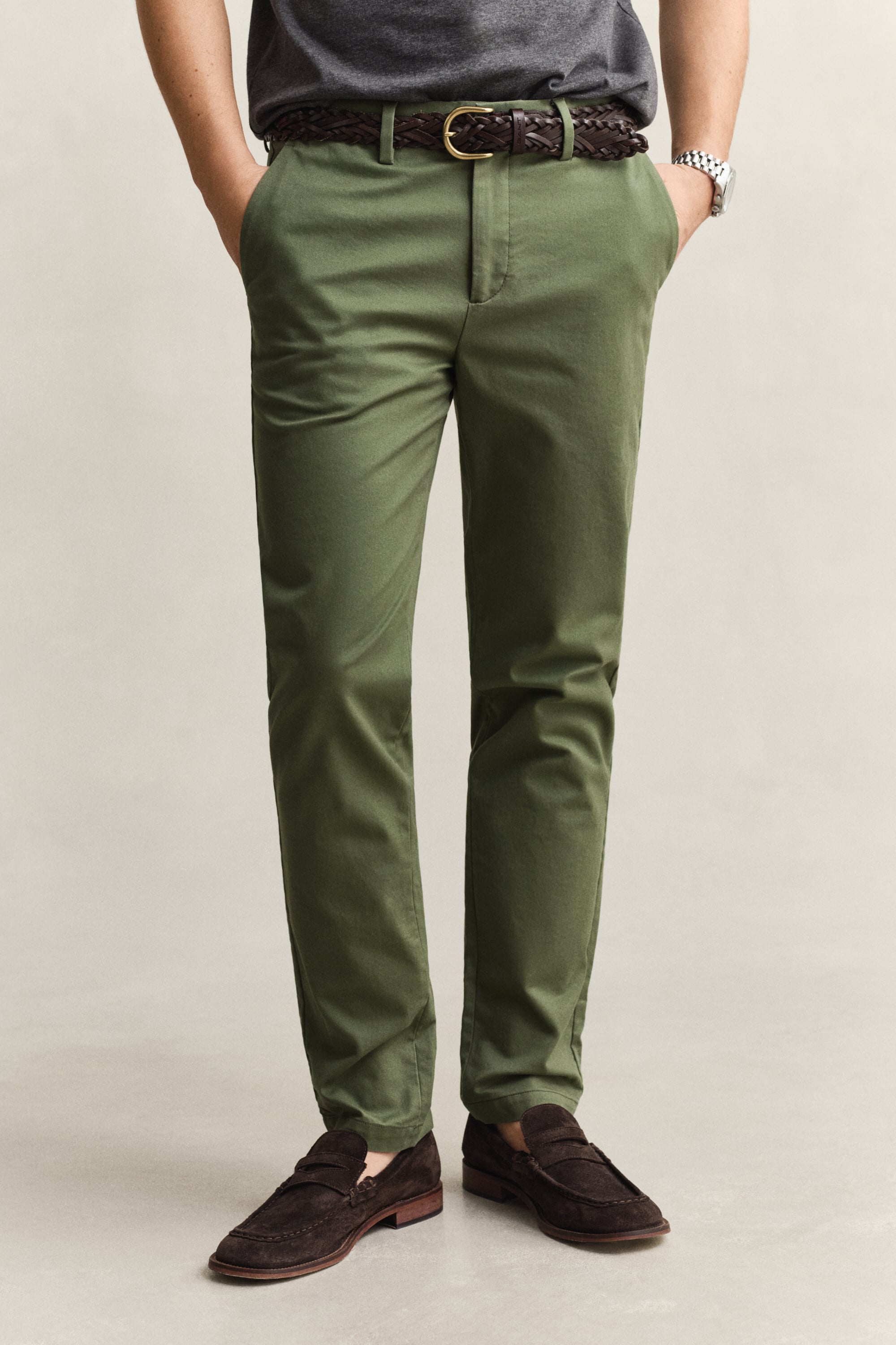 Gant Men's Dry Herb Green Slim Fit Smart Chinos (38/34)