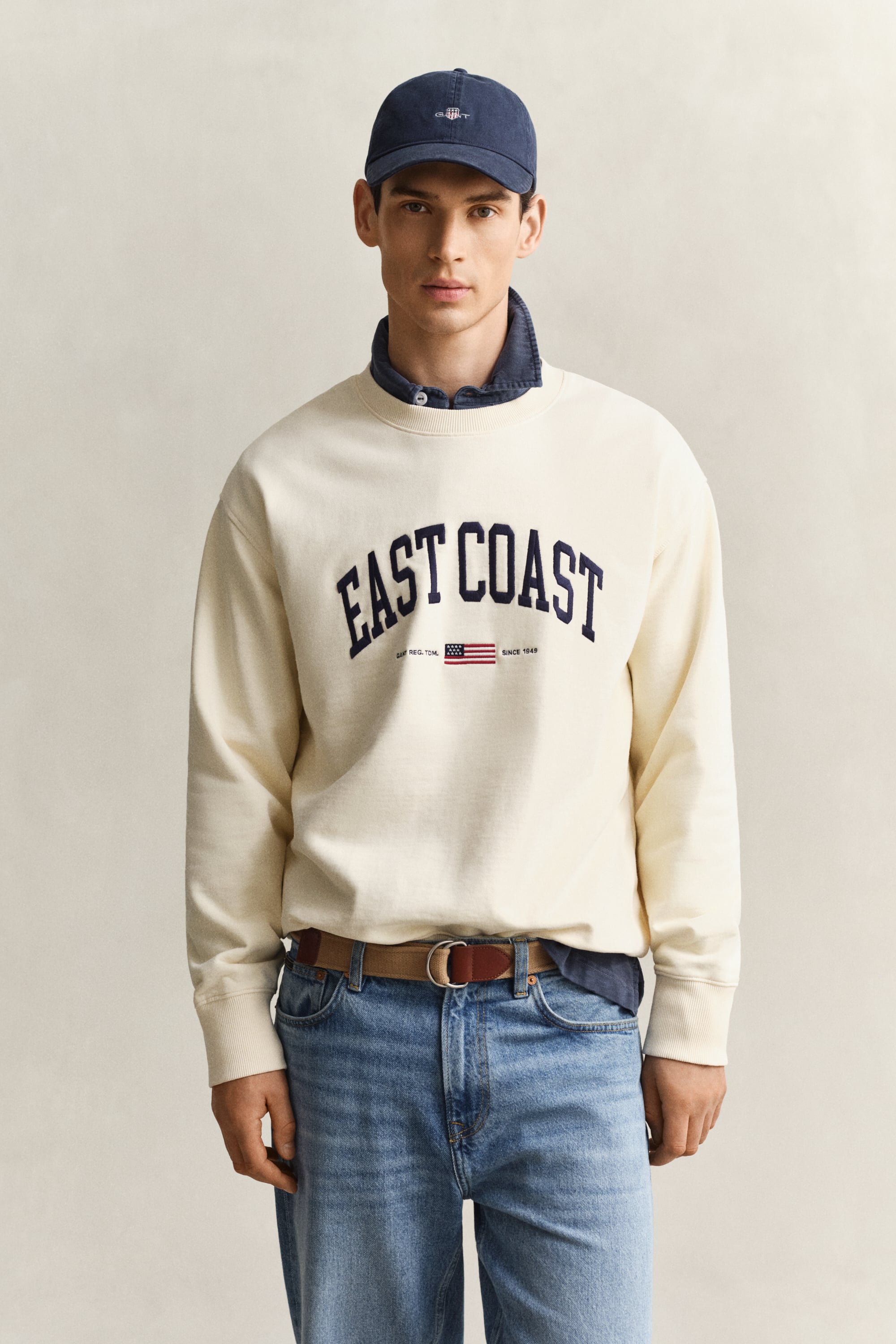 Gant Men's White Spray Graphic Sweatshirt (Xxl) Cream