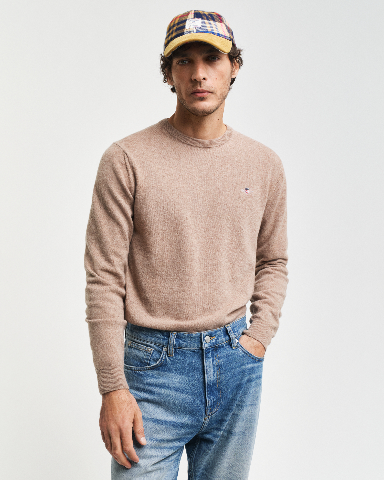 GANT Men Superfine Lambswool Crew Neck Sweater (5XL)