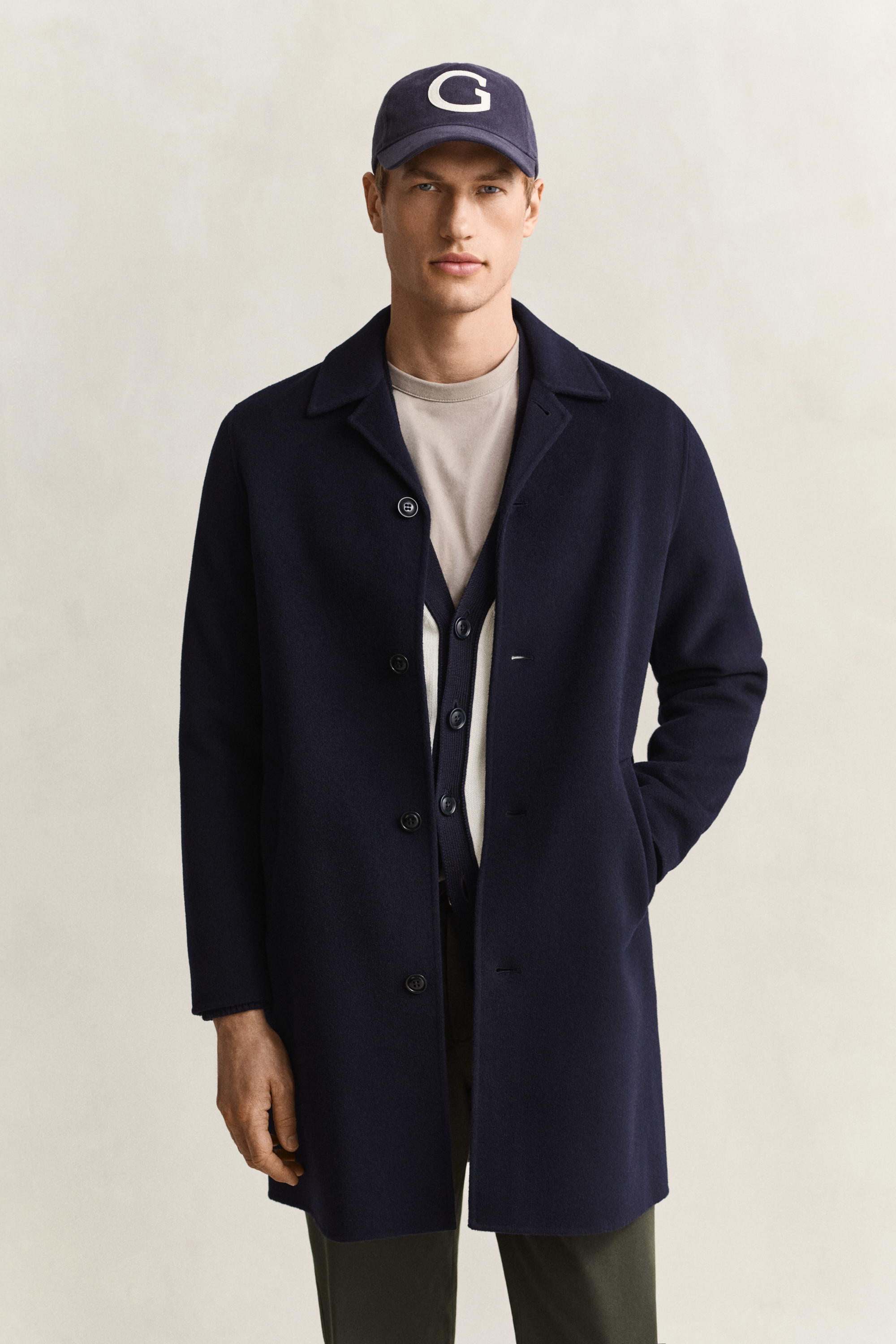 Gant Men's Navy Handstitched Top Coat (L) Evening Blue
